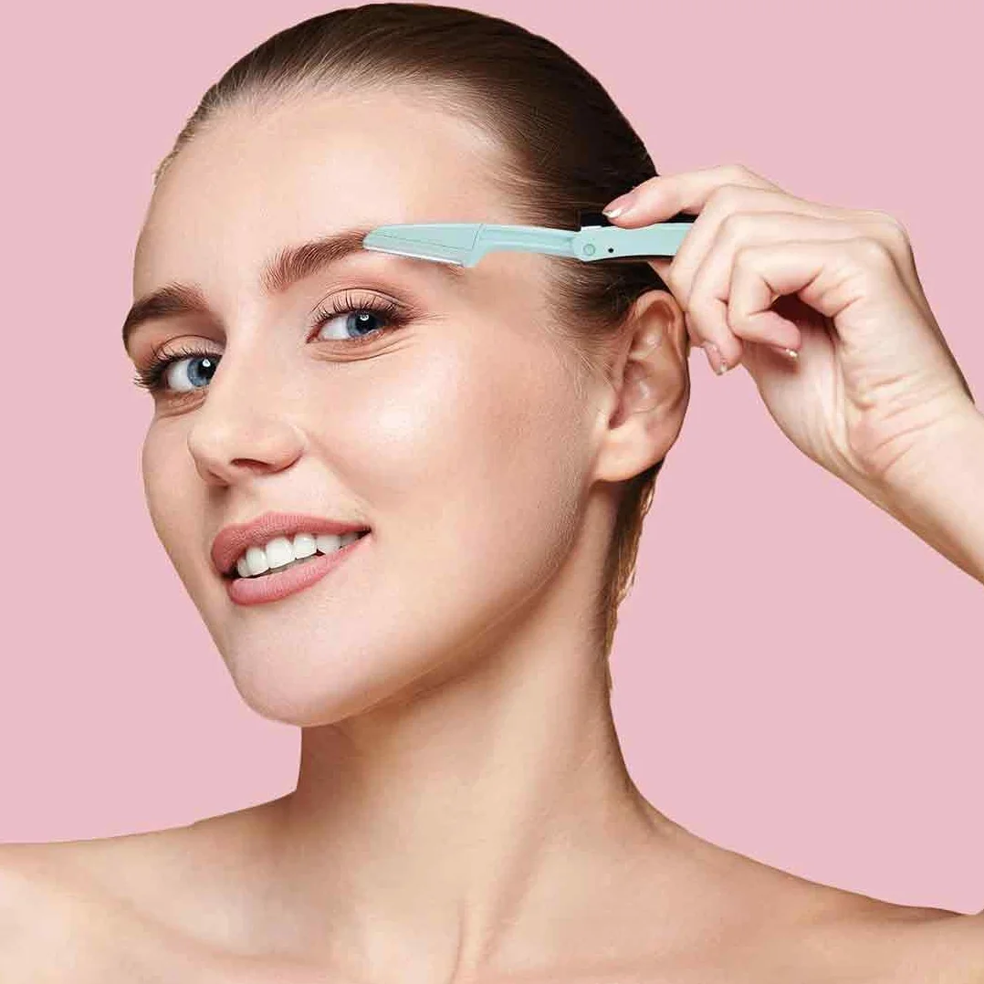 Pieghevole Rasoio Sopracciglia Sicurezza Donna Uomo Depilazione Viso Riutilizzabile Portatile