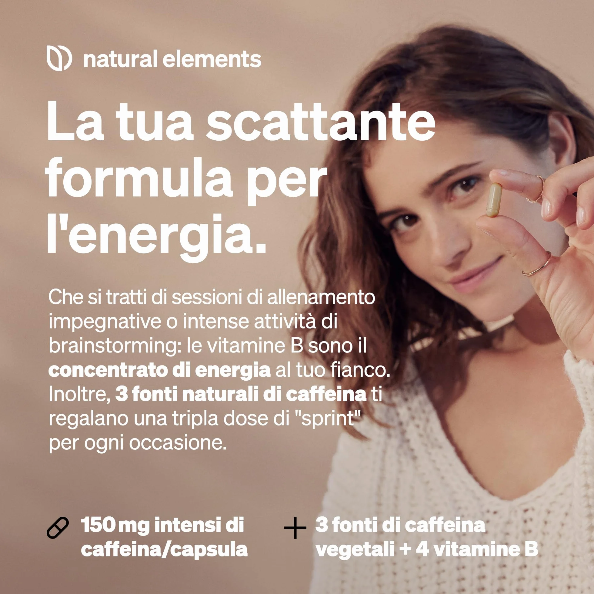 Performance Caps 120 capsule caffeina tè verde guarana chicchi verdi caffè vitamine B vegane alto dosaggio
