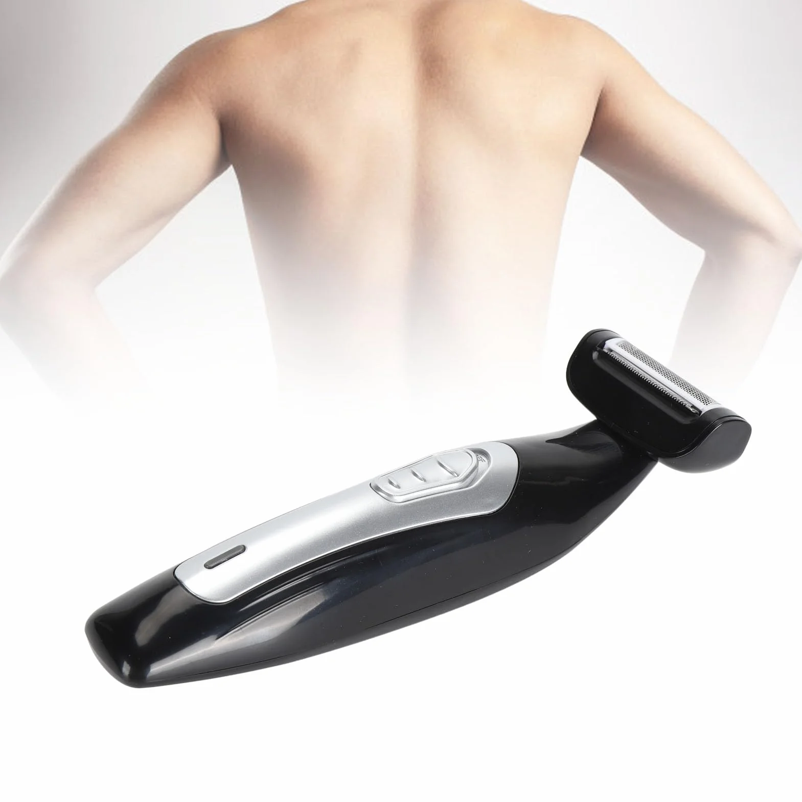 Raffero Posteriore Elettrico per Uomini Donne, Groomer per il Corpo a Manico Lungo Ricaricabile, Rasoio per Capelli Posteriori Bagnati e Secchi, Trimmer di Bodyhair con Cordoncino con Manico Lungo e