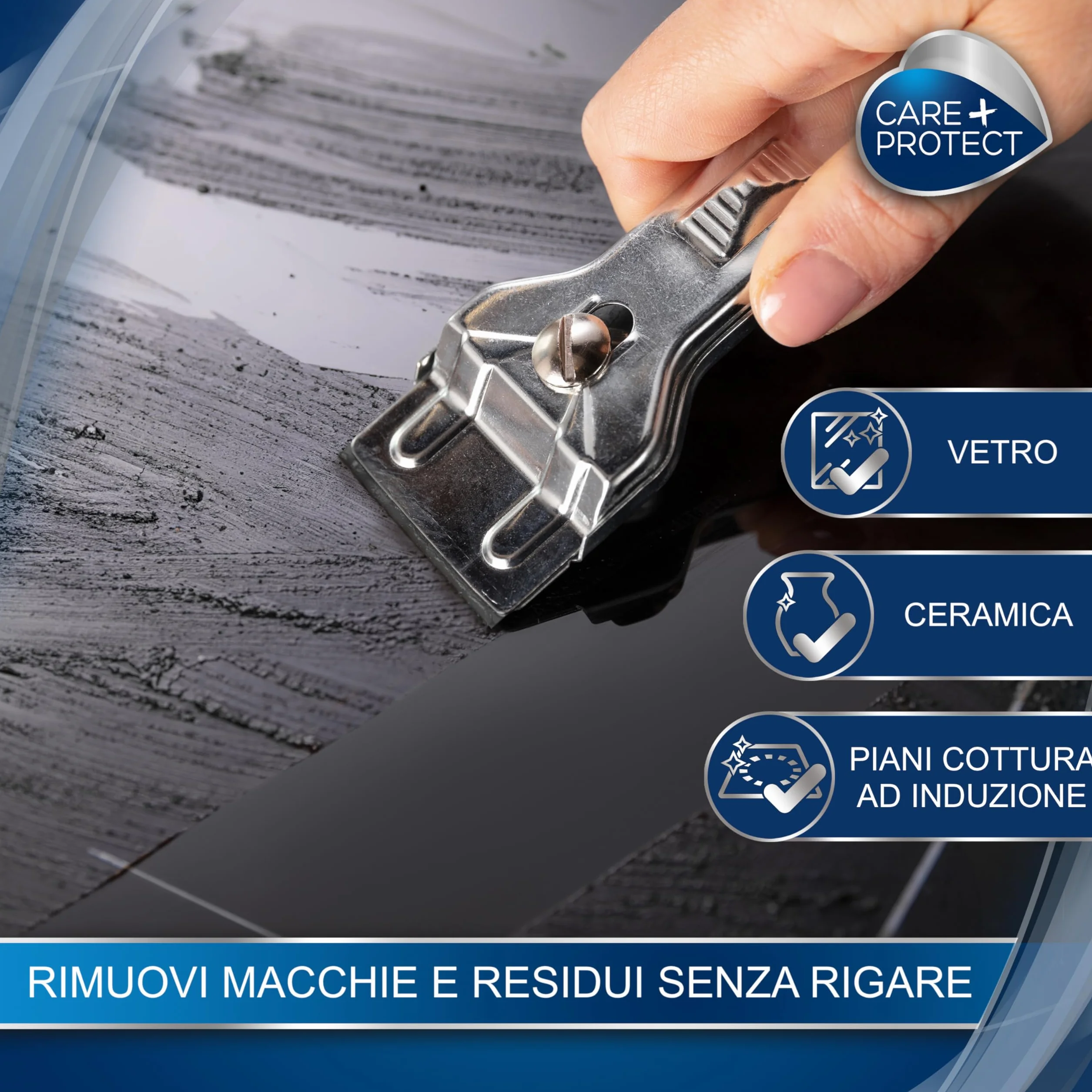 Raschietto per pulizia piani cottura vetroceramica induzione lama sostituibile