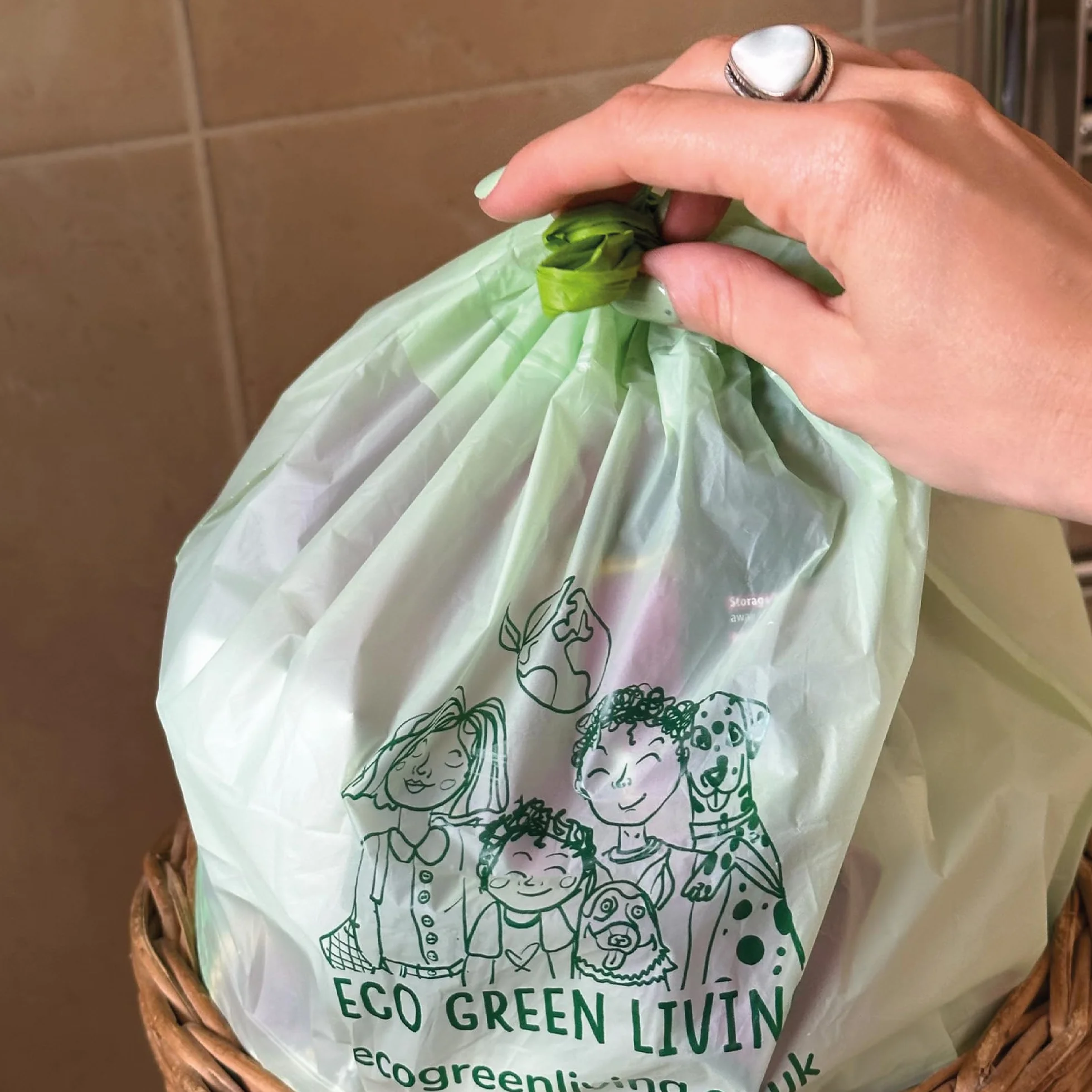 Eco Green Living Sacchi per la spazzatura compostabili 8 litri 40x45 cm 25 sacchetti