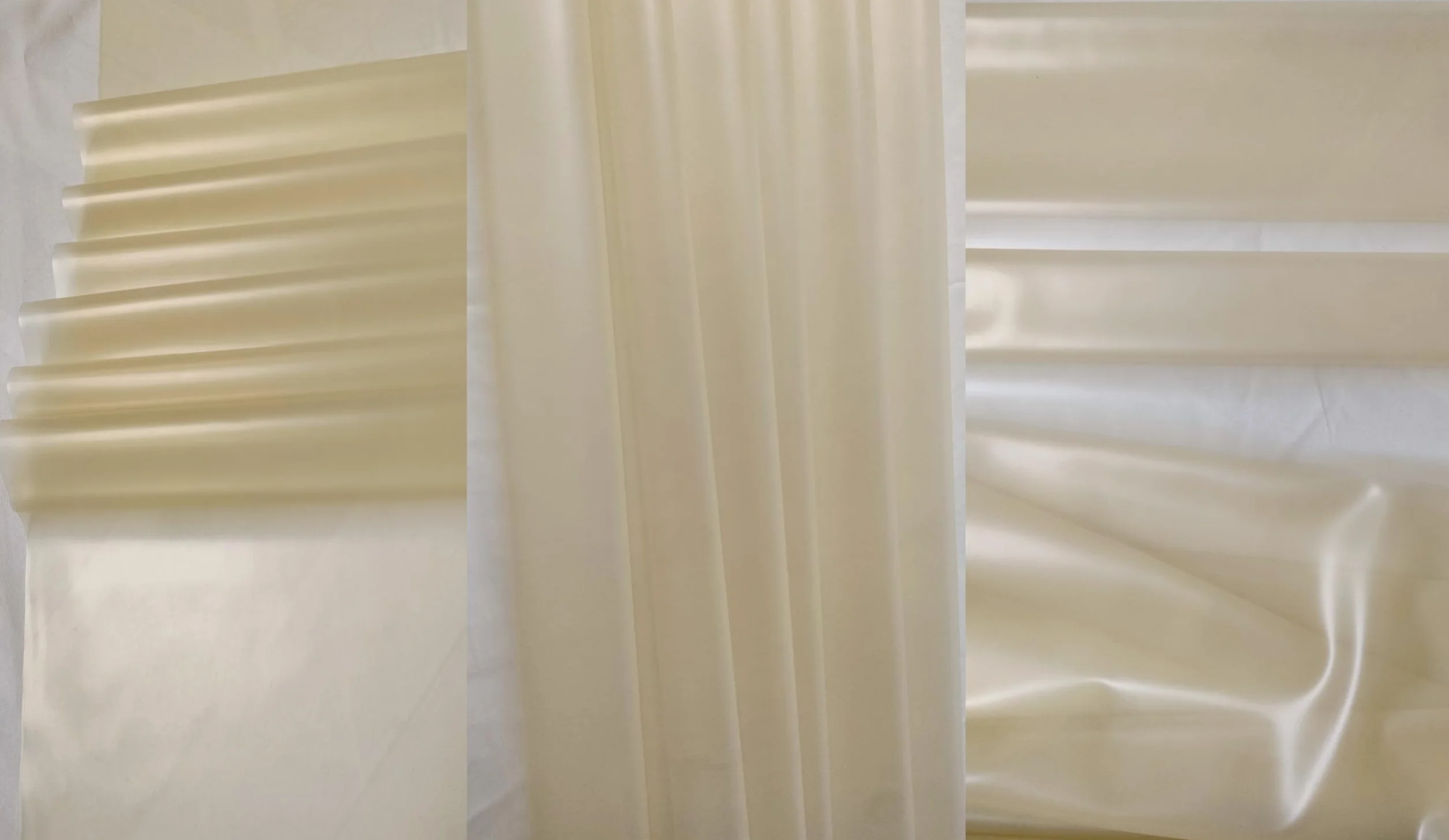 Tessuto in lattice naturale impermeabile 0,4 mm beige trasparente 1,1 x 1 m per massaggi SM