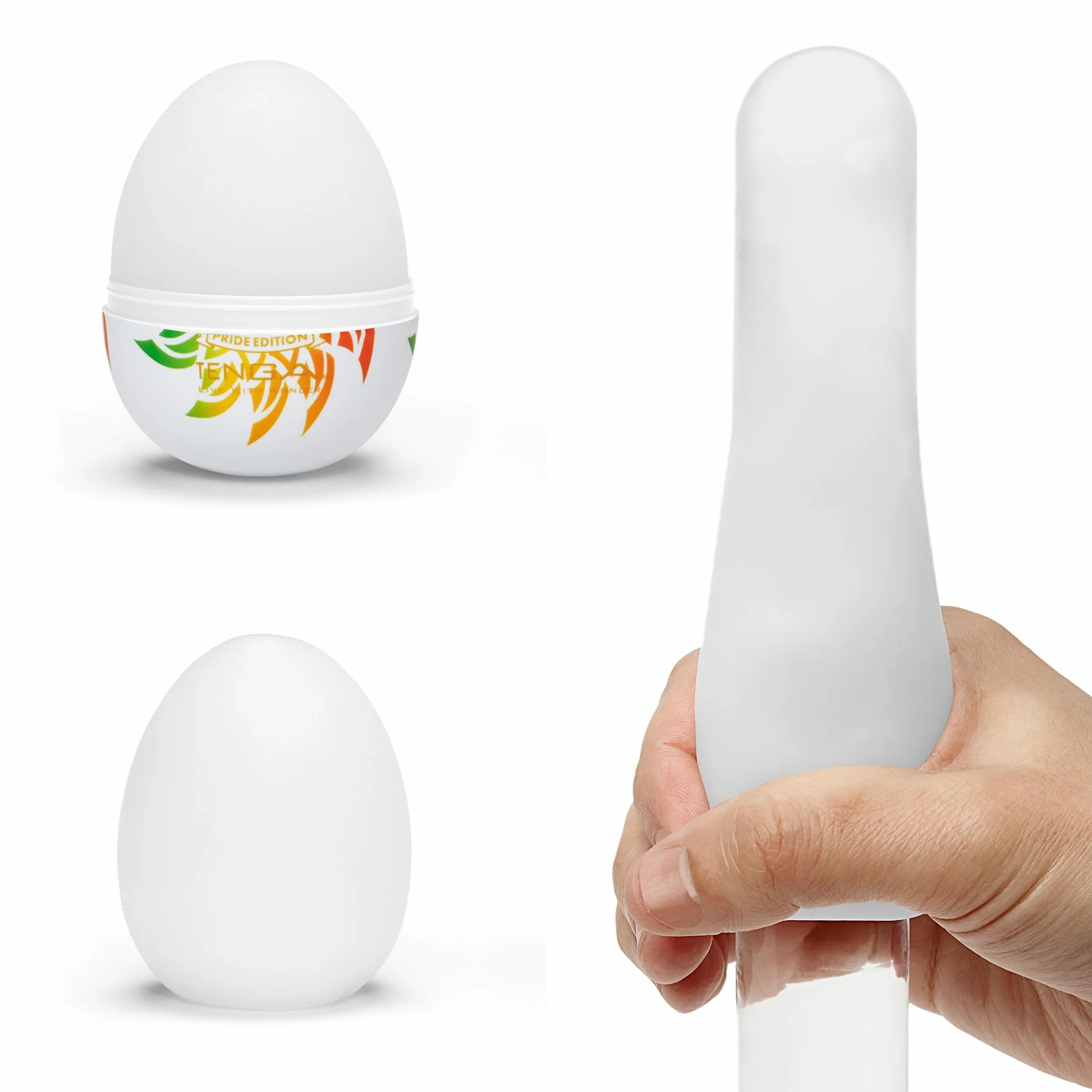 TENGA Egg Pride Hard Disposable, One Time Use, Super Stretchable Male Masturbator Sleeve, Shiny II Pride Edition