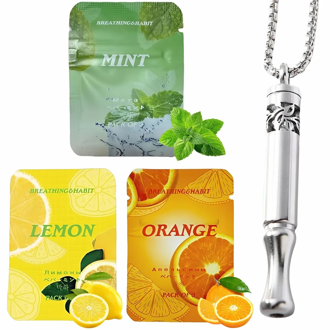 Inalatore Collana 1 Pezzo 9 Ricambi Cotone Filtri Bianchi Oli Essenziali Compatibili Diffusori Personali