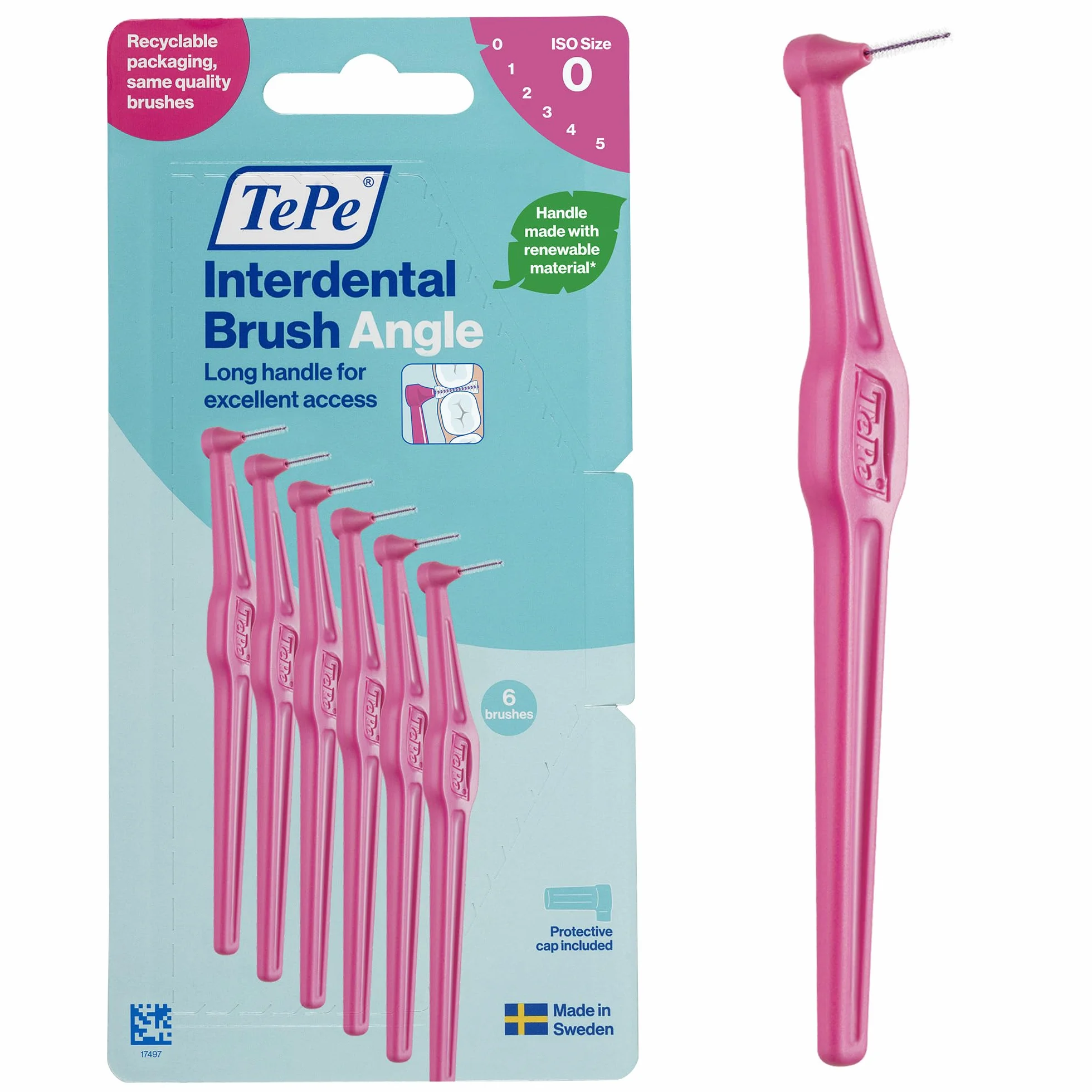 TePe Angle Scovolino Rosa 0.4mm ISO 0 6pz Pulizia Interdentale