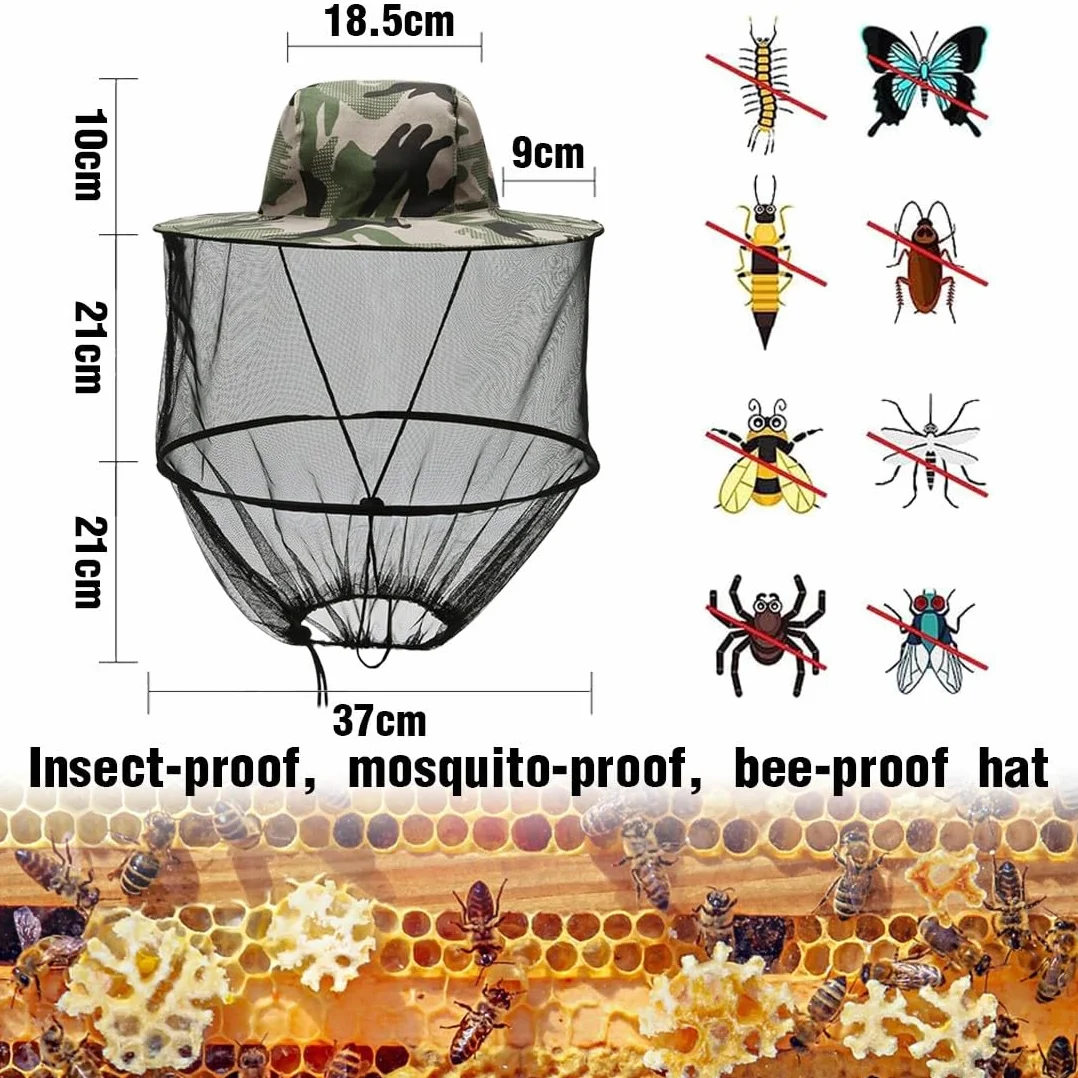 Zanzariera Cappello Anti-zanzara Protezione Testa Rete Faciale Campeggio Escursionismo Pesca