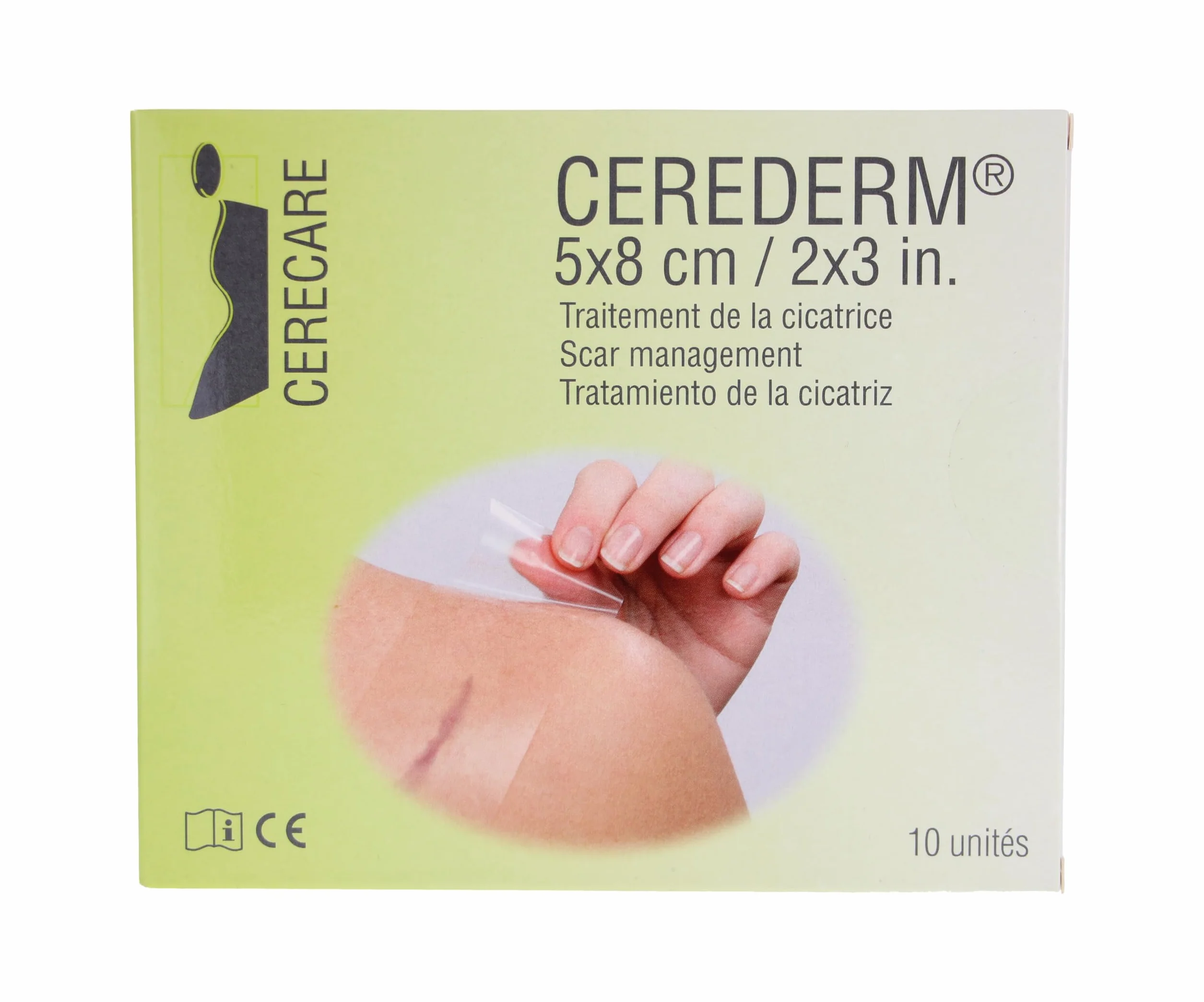 Cerederm - Gestione delle cicatrici rettangolari, 5 x 8 cm, 10 unità