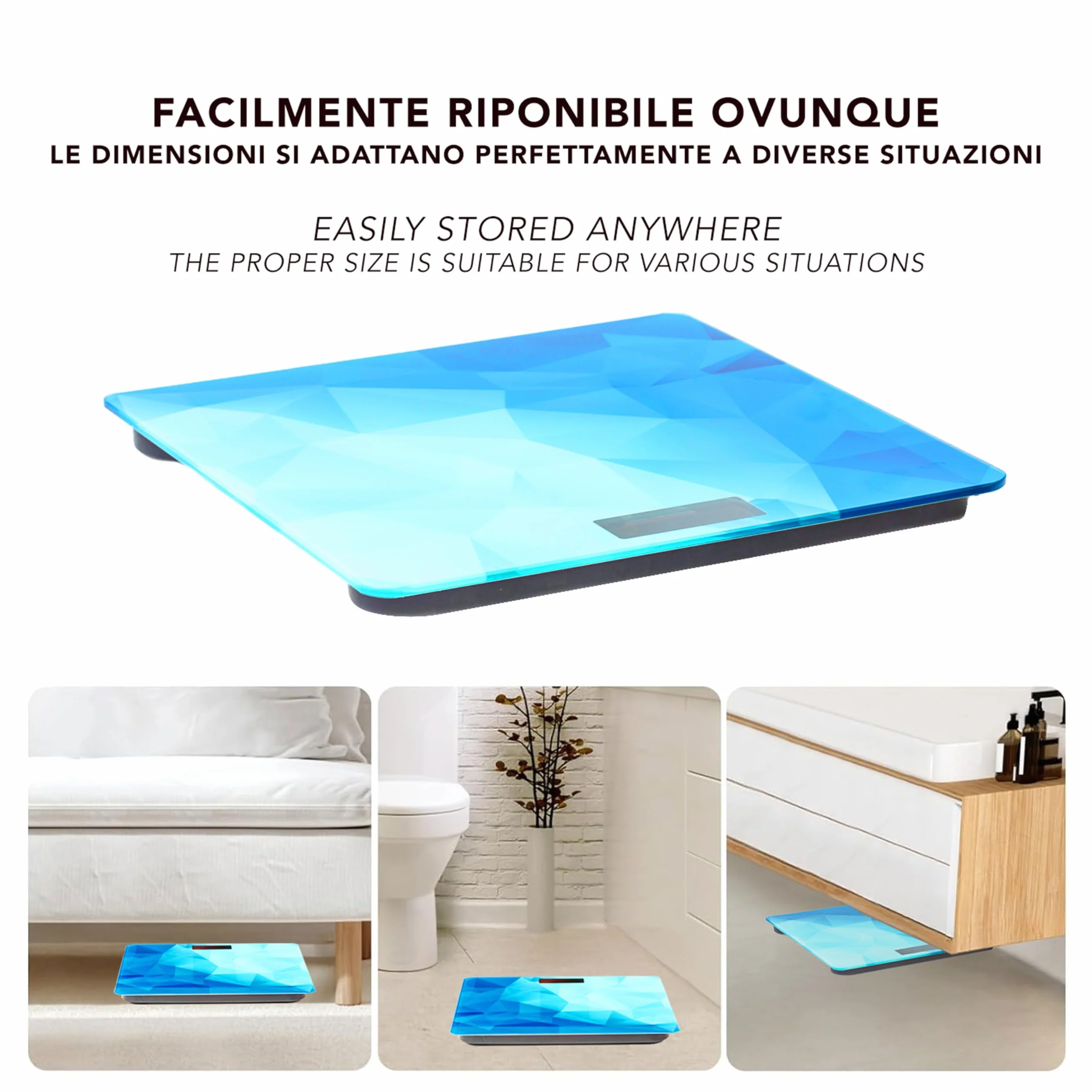 IPEA Bilancia Pesapersone Digitale Ultra Sottile Vetro Temperato 0,1 KG 180Kg