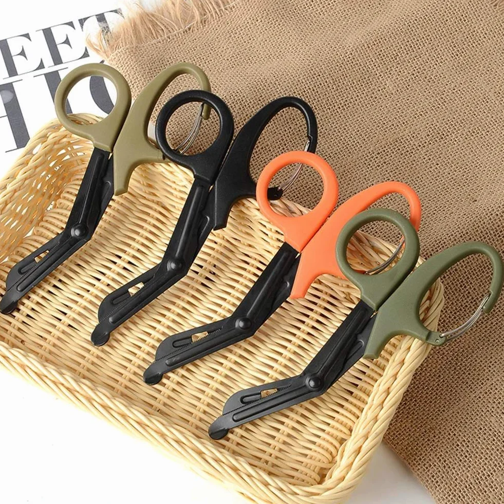Forbici mediche, cesoie EMT e trauma, cesoie in titanio per fasciatura 7.2 '' Bent nero per infermieri, studenti di medicina, pronto soccorso (Nero)