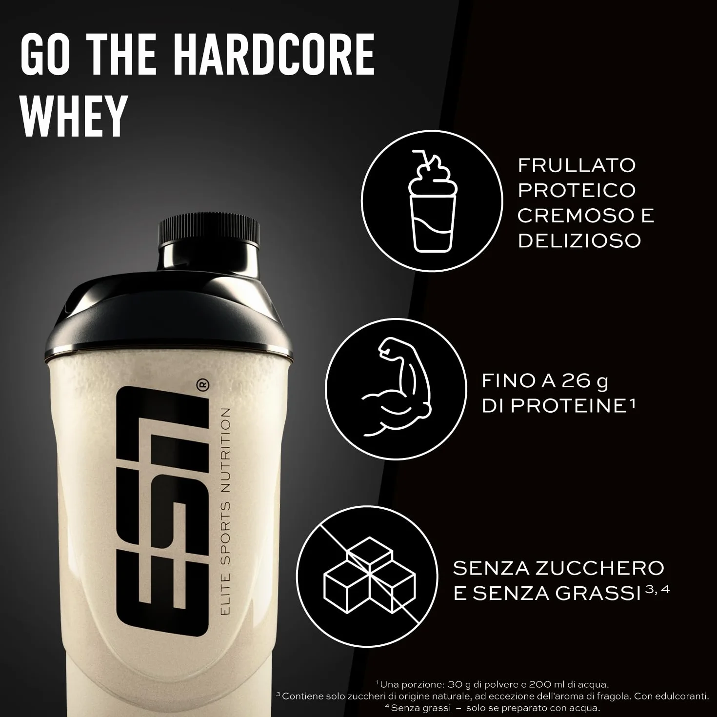 ESN IsoWhey Hardcore Protein Powder, Vanilla (Classic), 2 kg, Fino a 26 g di proteine per porzione, made in Germany