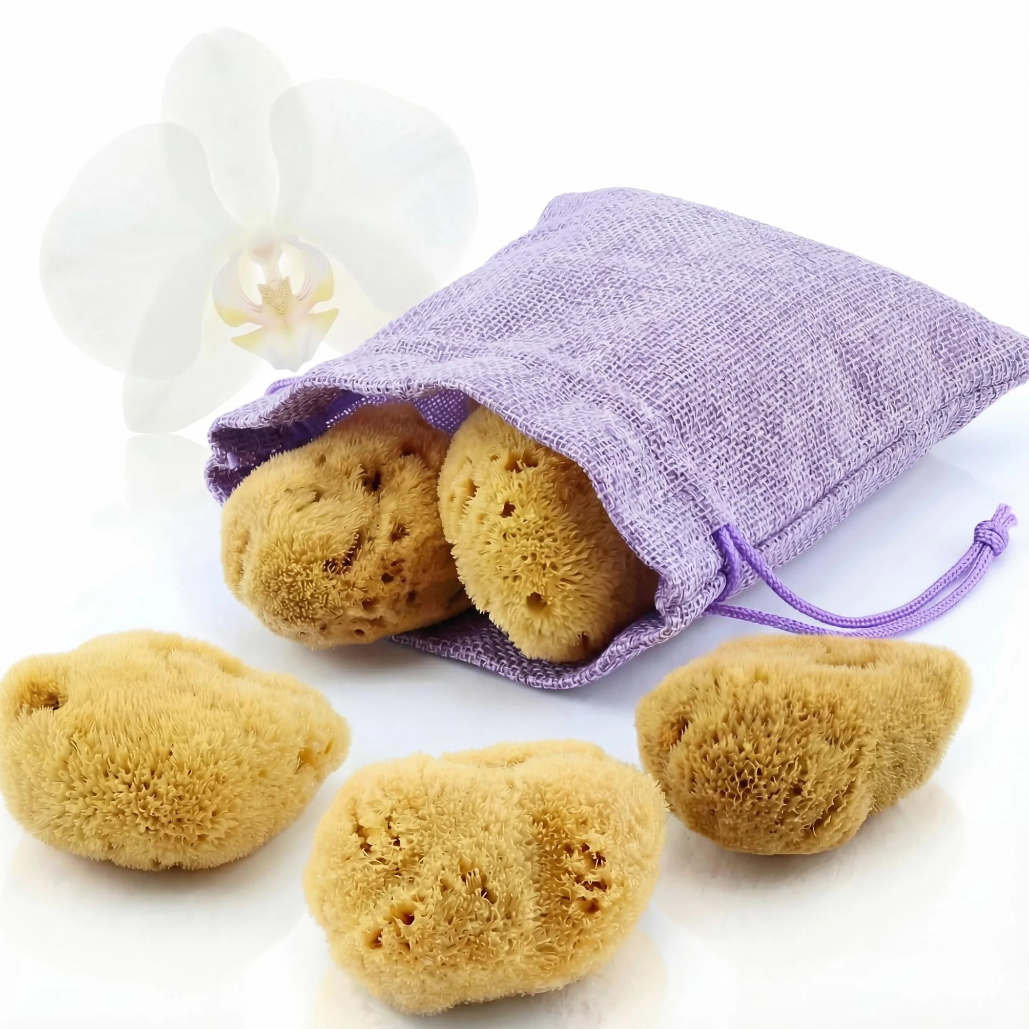 tom&pat® Spugna mestruale naturale • alternativa ai tamponi • riutilizzabile e lavabile • Dermatest eccellente • contenitore per viaggio • qualità premium Grecia (Taglia S, 5 x 3-5 cm)