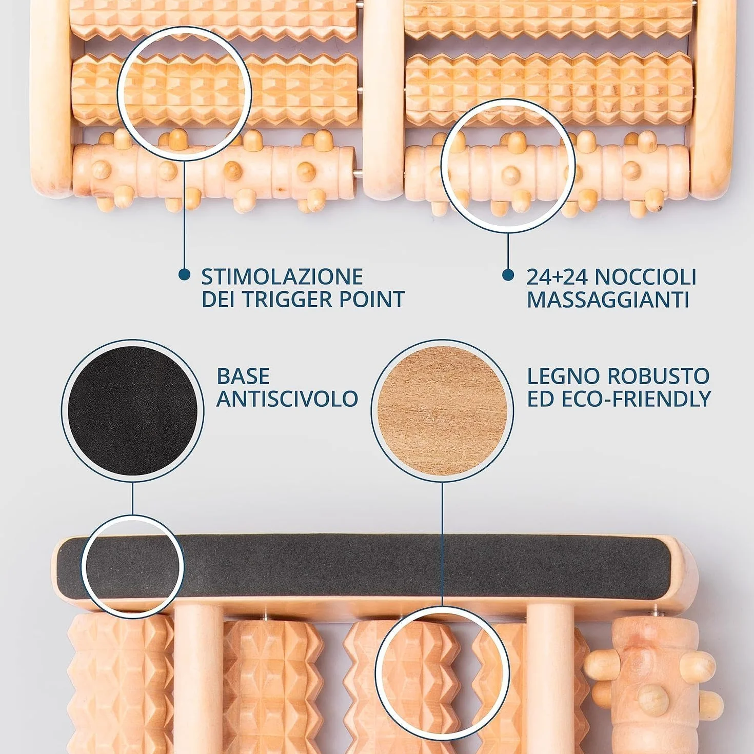 TheraFlow Massaggiatore Plantare Shiatsu Rulli Fascite Plantare con Pallina Massaggio Muscolare e Guida Riflessologia