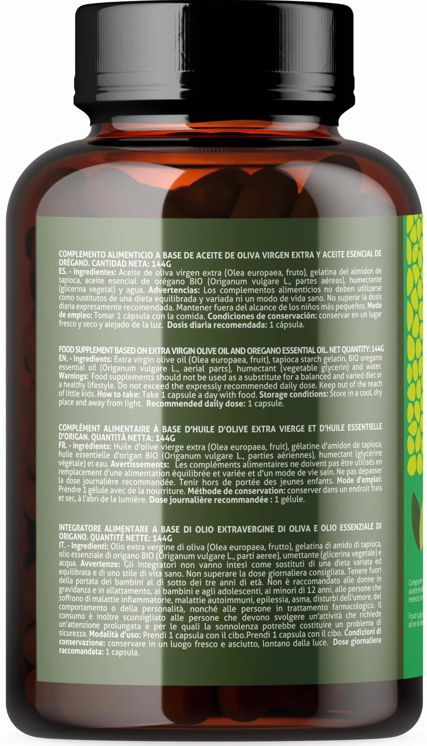Olio Essenziale di Origano 180 Capsule 200mg con Omega 9 e Carvacrolo Integratore Alimentare Vegano