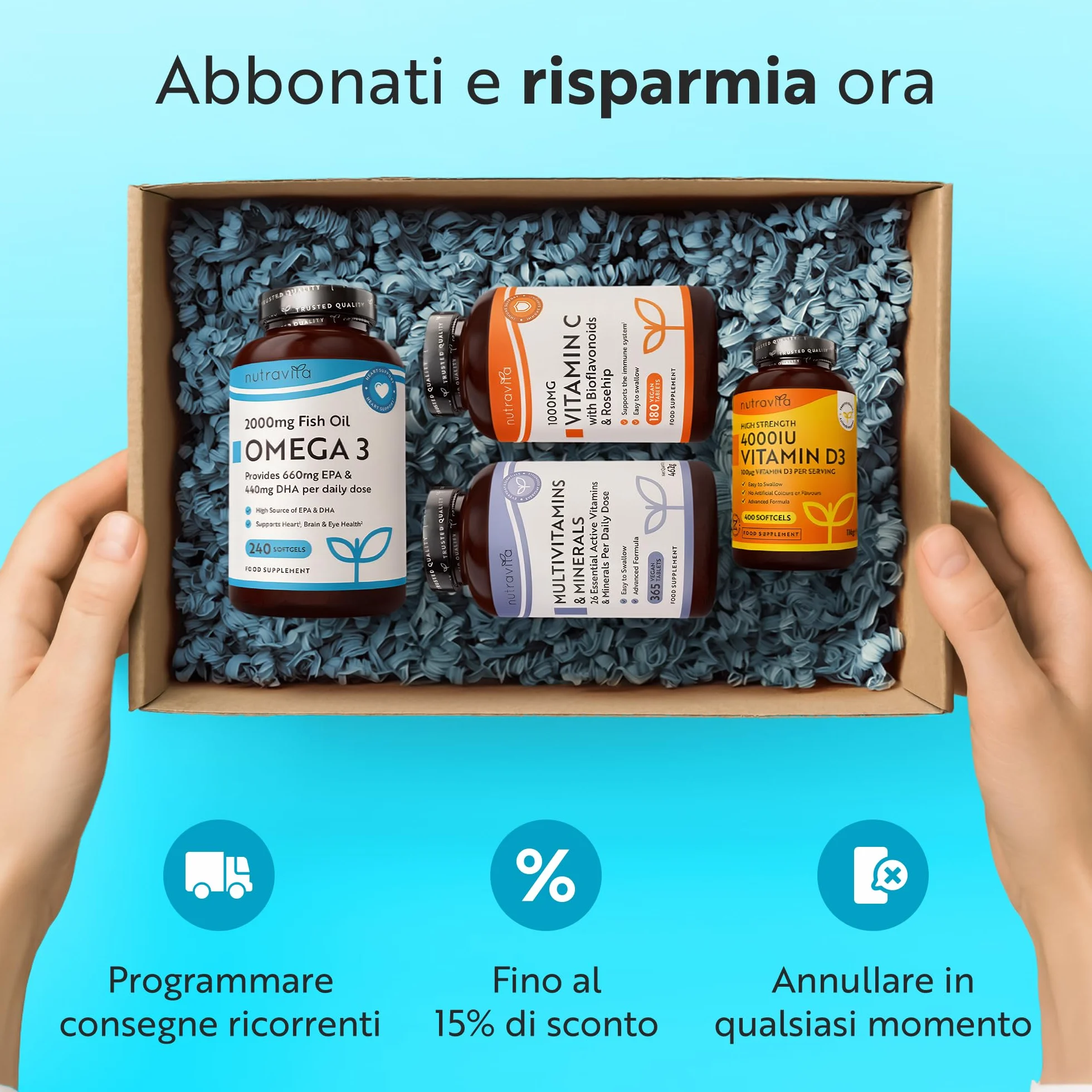 Nutravita Collagene Marino con Acido Ialuronico 1400mg - 120 Compresse - Integratore per Capelli, Pelle e Articolazioni