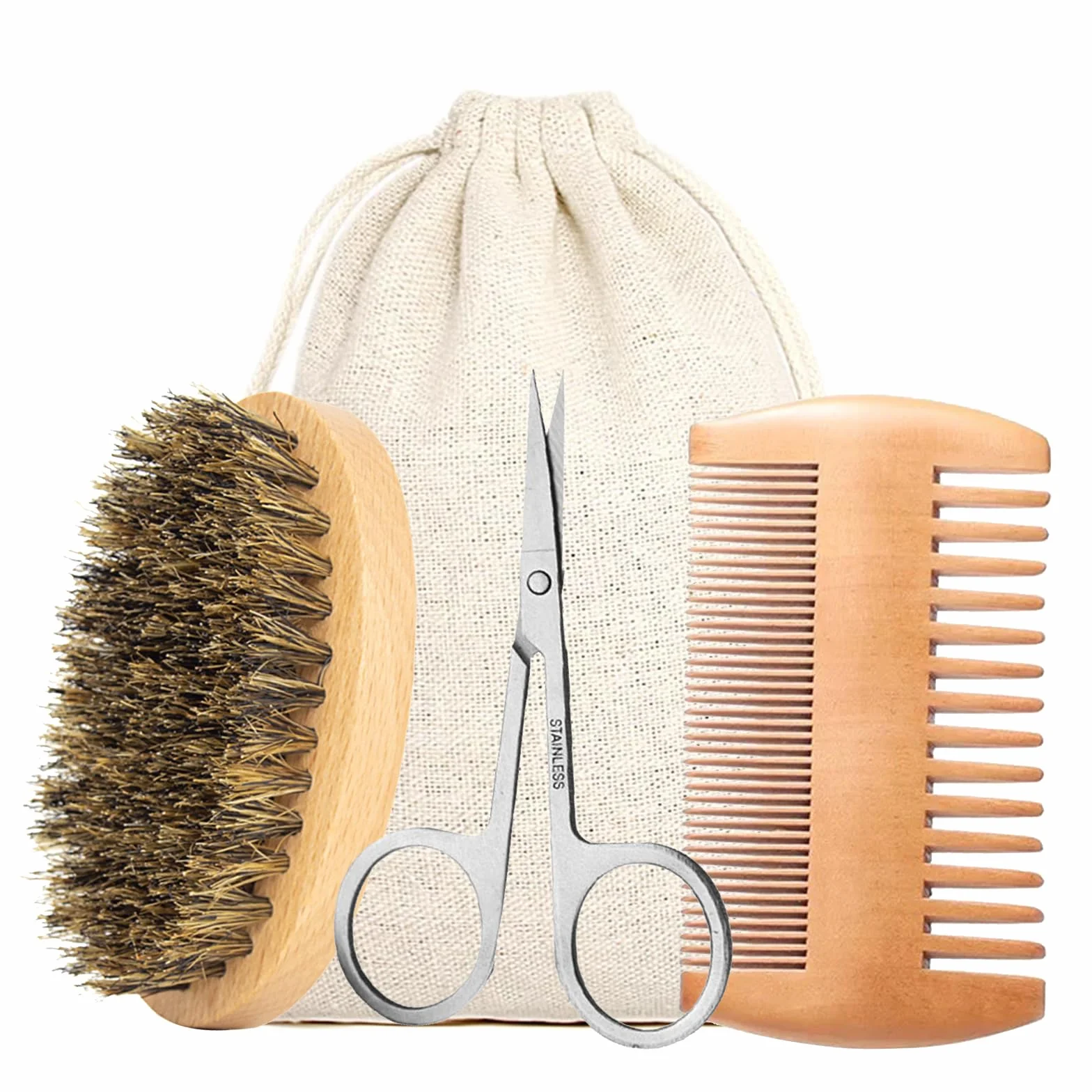 Cerioll Spazzola Da Barba Con Setole, Spazzola Da Barba Con Setole Di Cinghiale, Spazzola Per Barba Uomo, Pettine Da Barba E Set Di Spazzola Per Uomo, Con Pettine Per Barba, Forbici Da Barba