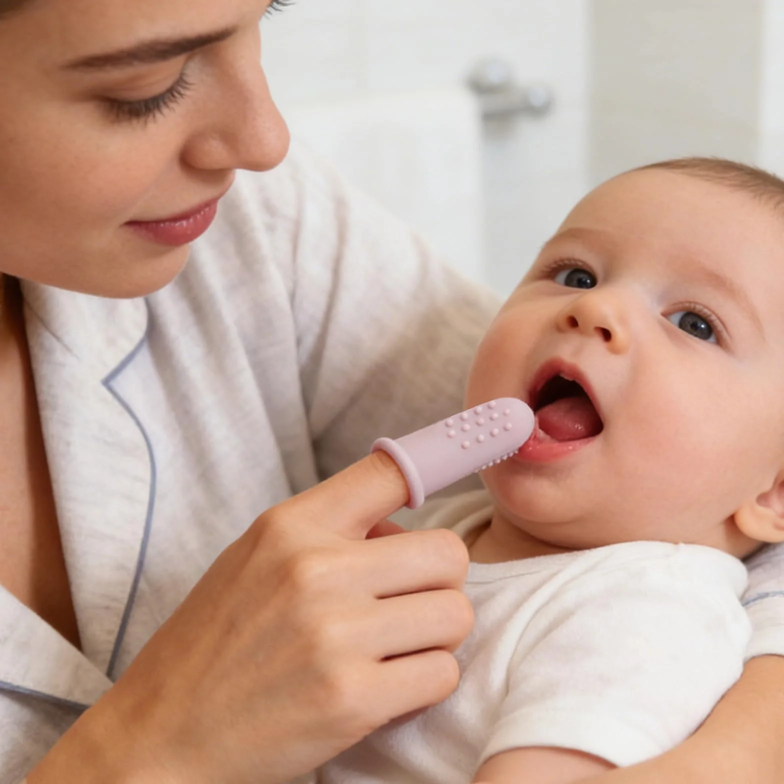 4 Pezzi Spazzolino da Dito in Silicone per Neonato Bambini, Igienizzare Bocca e Lingua Spazzolini Neonati Pulitore Gengive (Multicolore)