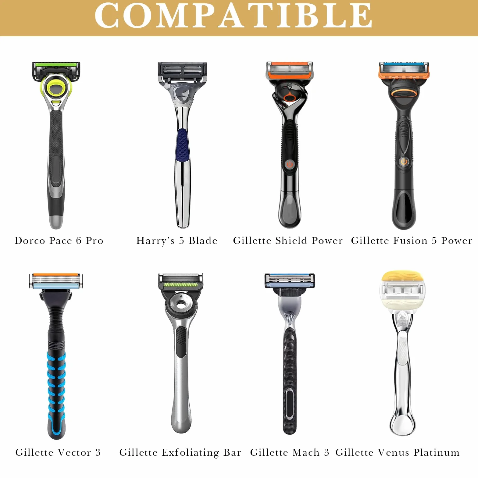 Linkidea Razor - Custodia da viaggio rigida, portatile, compatibile con Gillette Fusion5 Power & Mach3, custodia protettiva da viaggio per rasoio (blu navy)