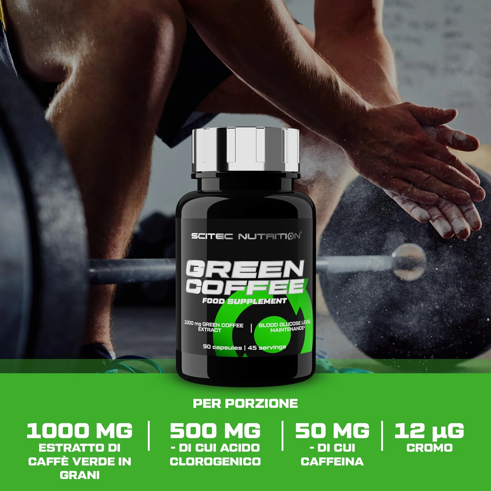 Scitec Nutrition Green Coffee 90 kapsułek - Wsparcie metabolizmu z kwasem chlorogenowym, zieloną herbatą, kofeiną, chromem, choliną i jodem
