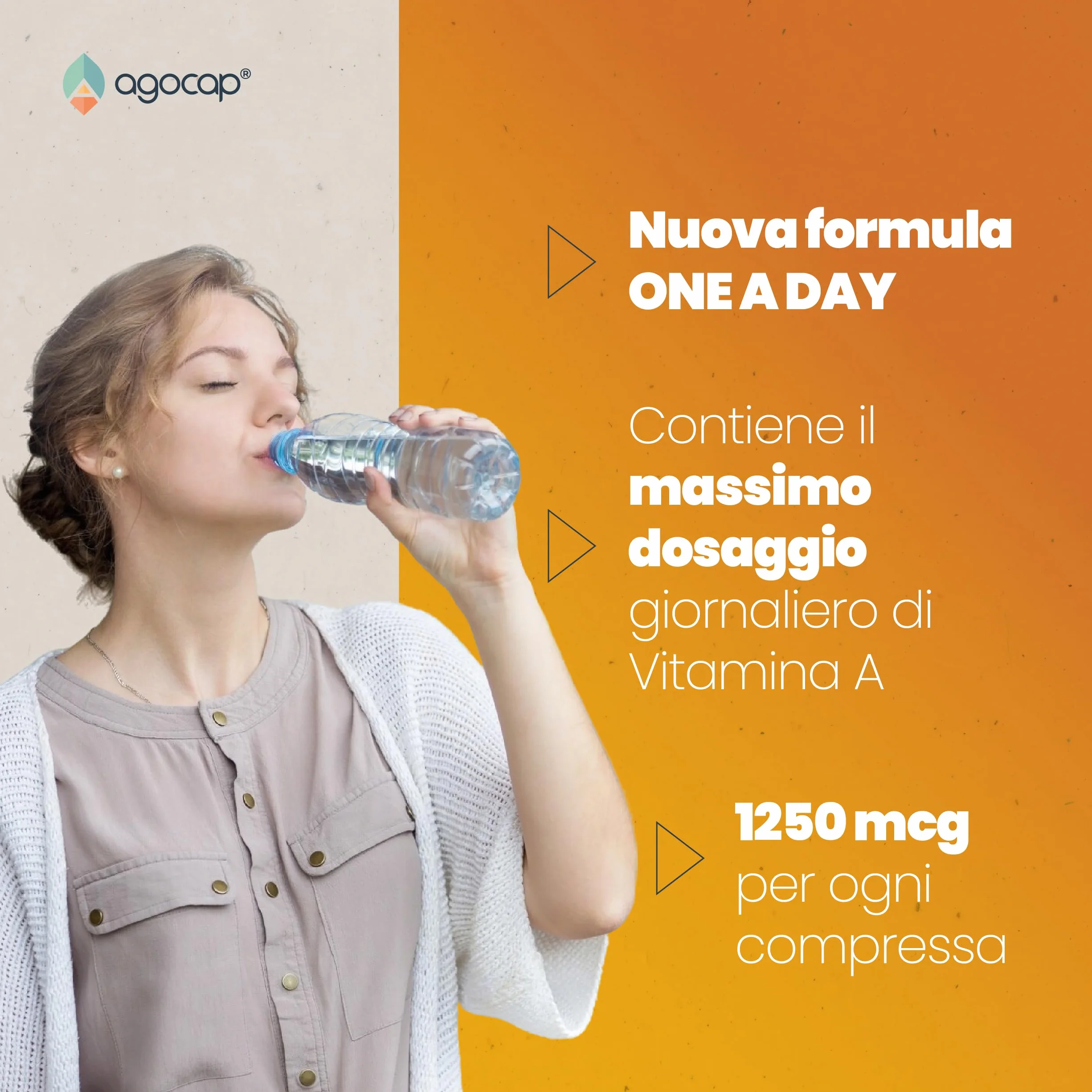Vitamina A pura, 360 microcompresse ad alto dosaggio | 1200mcg per compressa di Vitamina A, 4000ui ad alta biodisponibilità | Agocap, Integratore Vitamin A, fatto in Italia