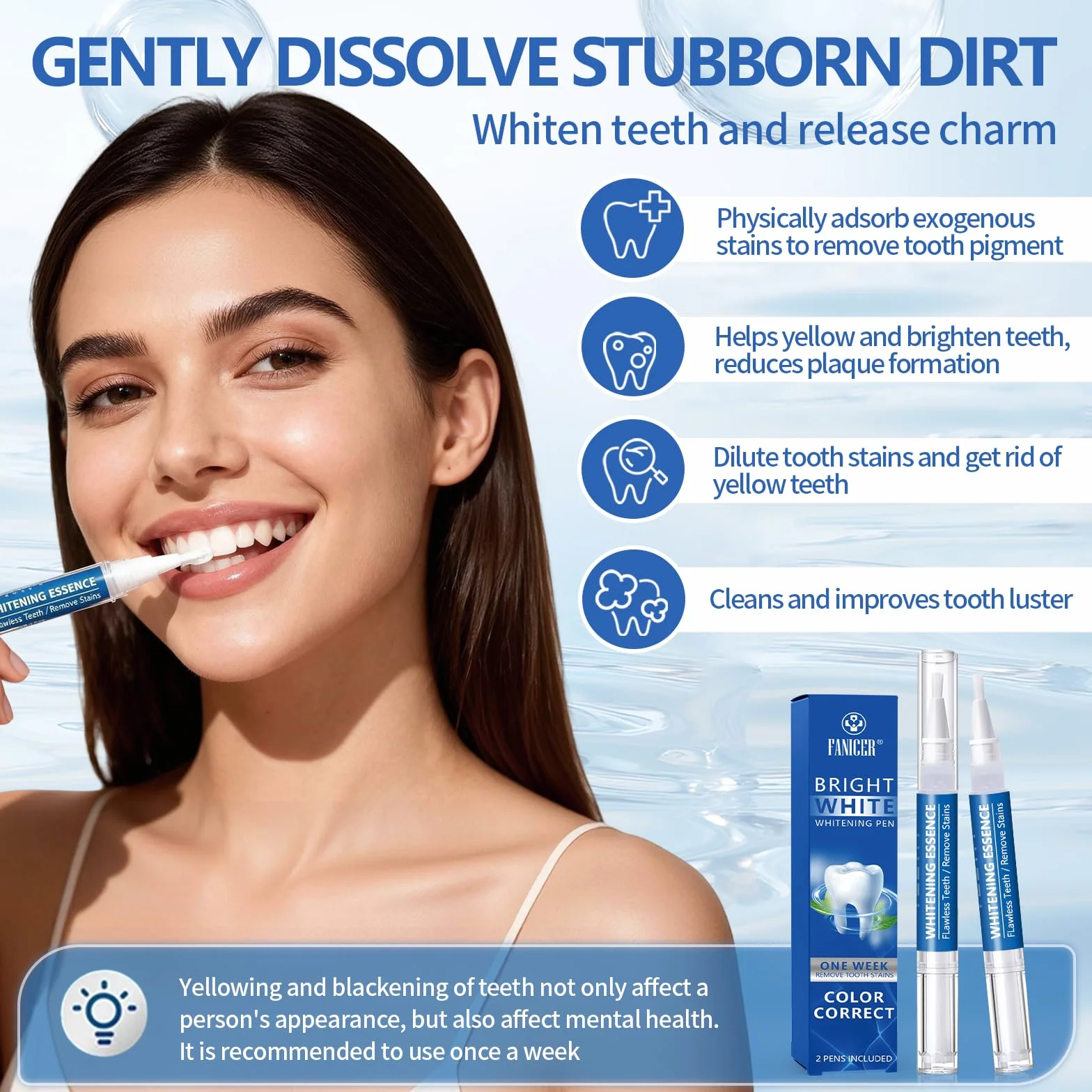 Penne Sbiancante Denti Professionale 3 Pezzi Gel Sbiancamento Rapido