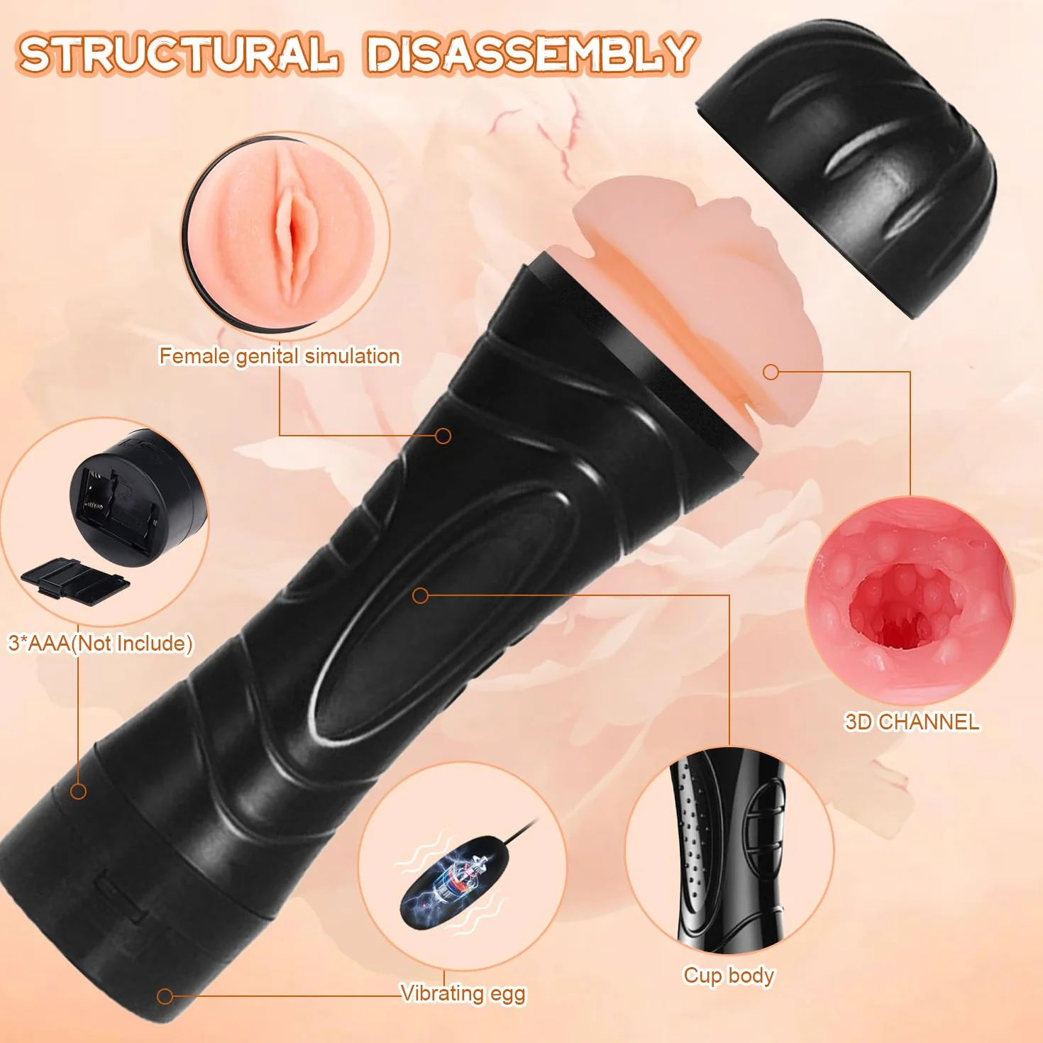 P8- Giocattolo Relax da Uomo Sognante e Affascinante con Manico Nero Ṽagiṉe in Silicone ṝeale Ḿâsṯurbṯöre uṑmo Mầsturbatǒte T𝚘ils D𝚘nna Masturầzi𝚘ne Rêalistic𝚘 Uòmo Püssycầt T𝚘ys