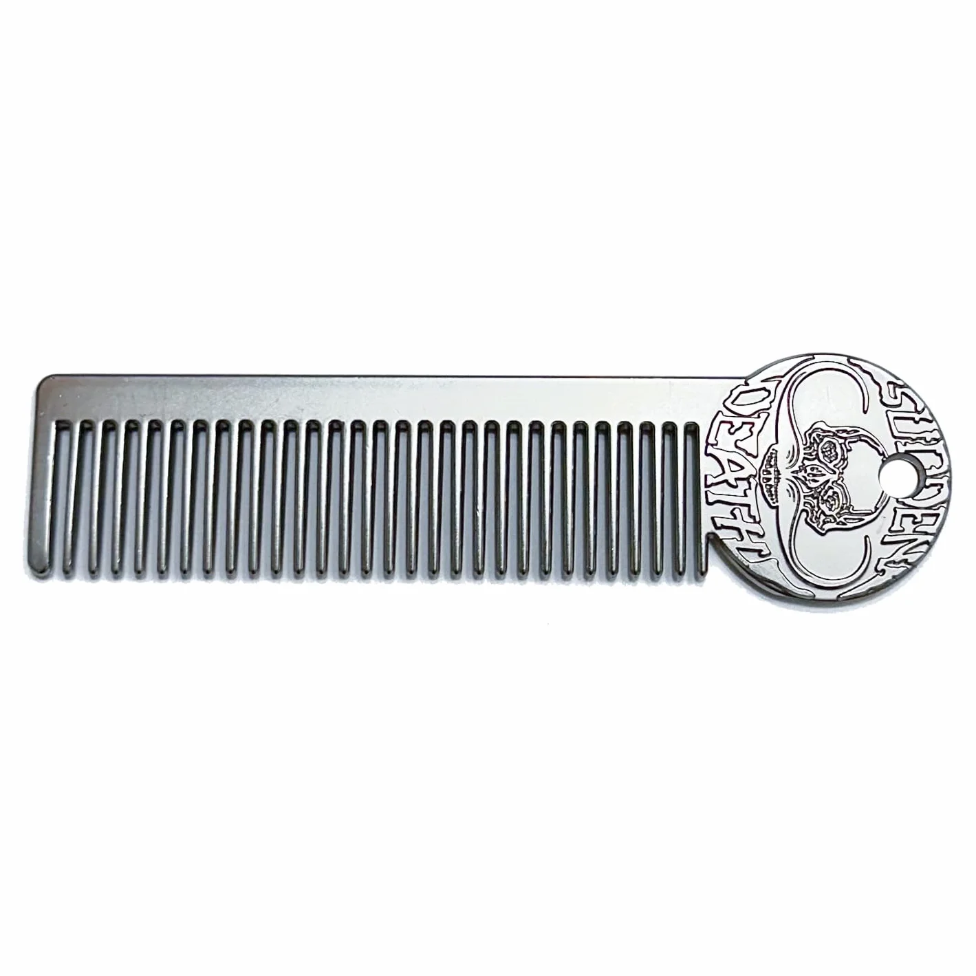 Pettine per baffi e barba in metallo, pettine tascabile a doppia faccia per uomo, denti fini e larghi per uno styling preciso, durevole, compatto, adatto ai viaggi, per la cura dei peli del viso