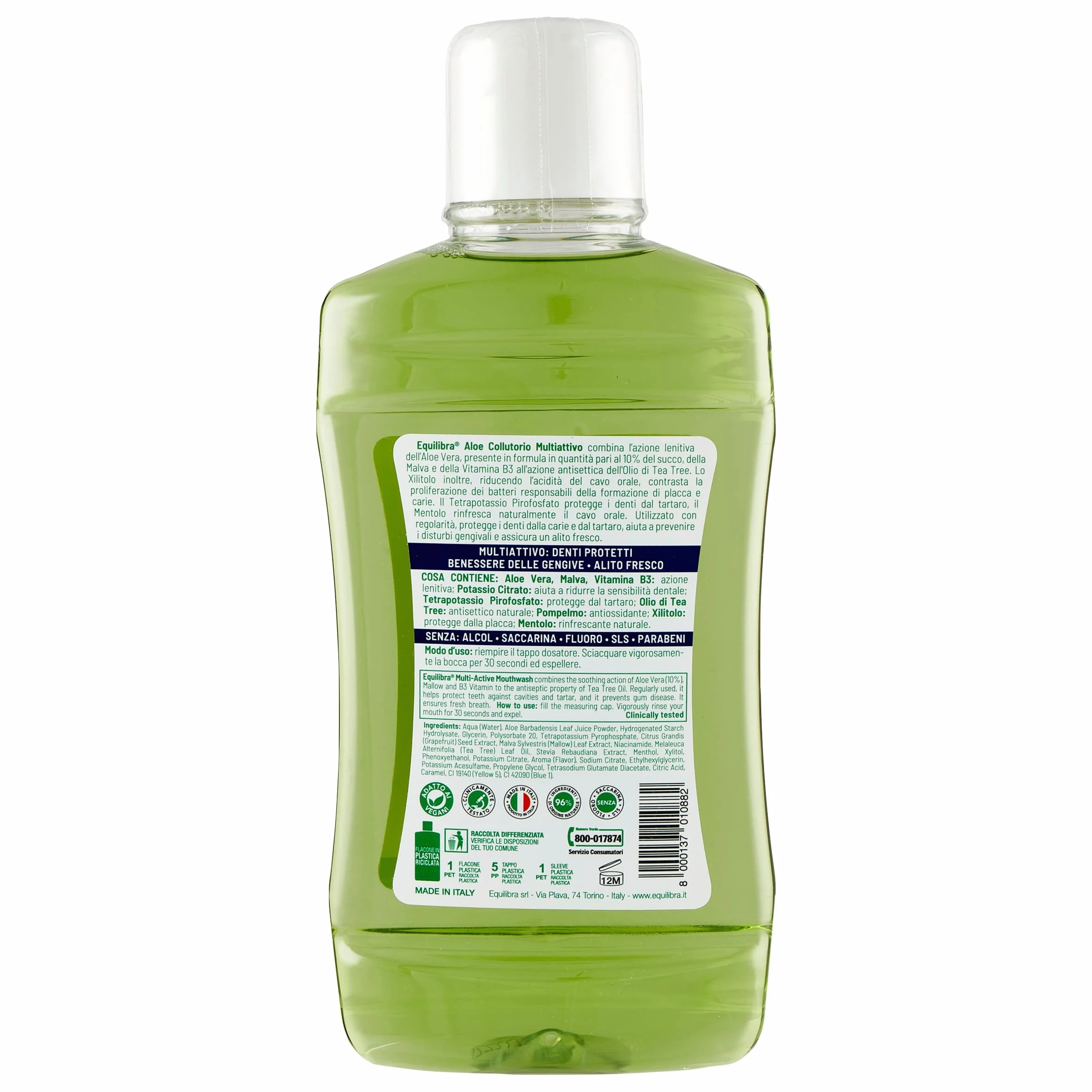 equilibra Igiene Dentale Aloe Collutorio Multiattivo 500 ml