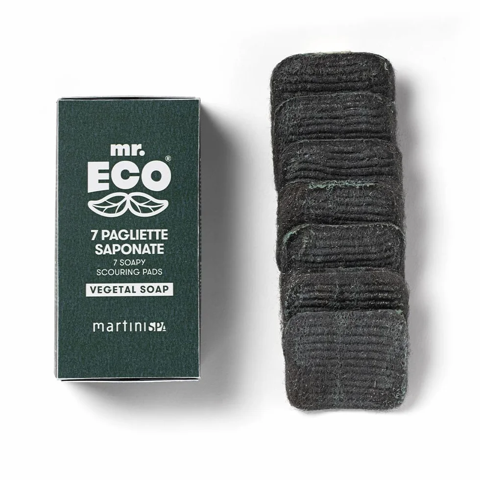 Mr. Eco 7 Pagliette sgrassanti Sapone vegetale olio Cocco Limone 7.5x5x14.5cm 105g 7 unità