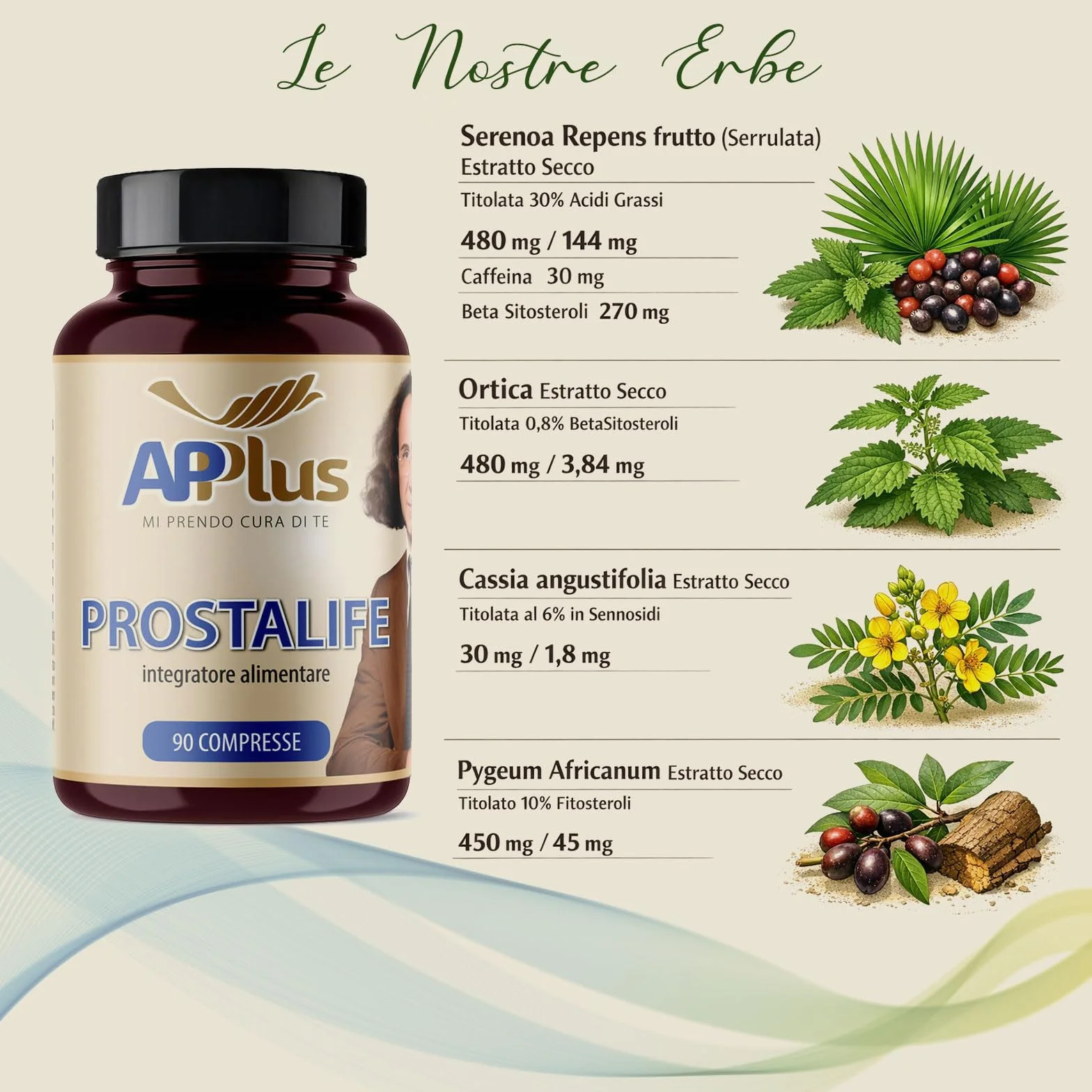AP PLUS Prostalife Integratore Prostata Uomo 90 Compresse Serenoa Repens Ortica Pygeum Africanum Beta Sitosteroli