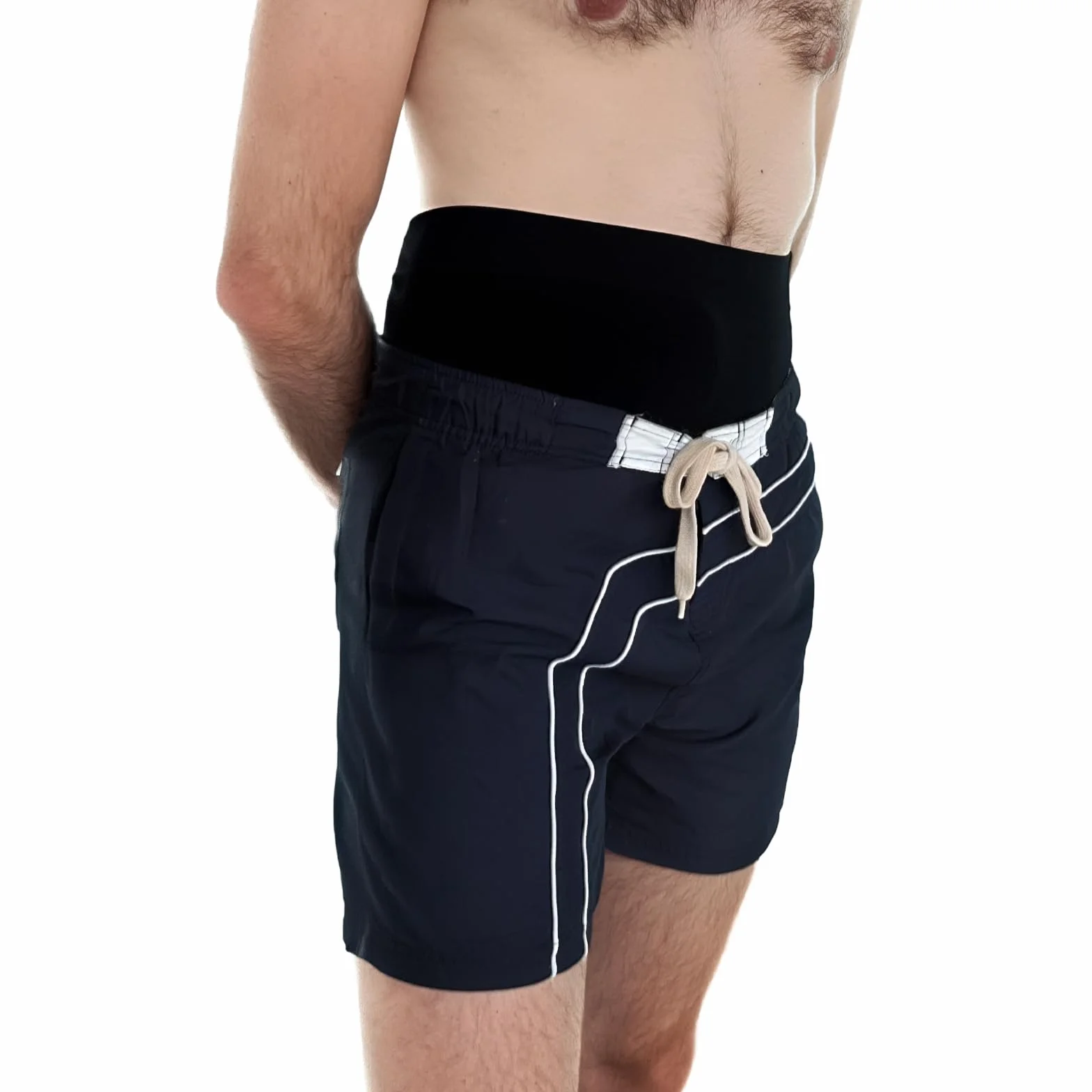 Fascia Costume Plus per Stomia da Uomo per Mare e Piscina, Doppia Tasca Interna per Sacca, Maggiore Stabilità e Discrezione, Made in Italy