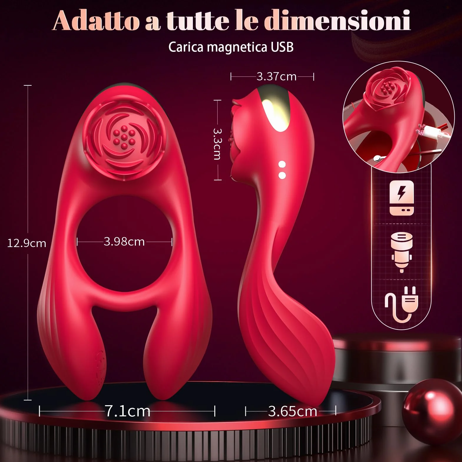 Sexytoysys Coppia Anello Vibrante per Lei e Lui - 3 Motore 7 Modalità Sex Toys Uomo e Donna Stimolatore per Clitoride Toys Sessuali per Coppie Anello per Pene da Uomo Cockring Stimolatore Pene Sex Toy