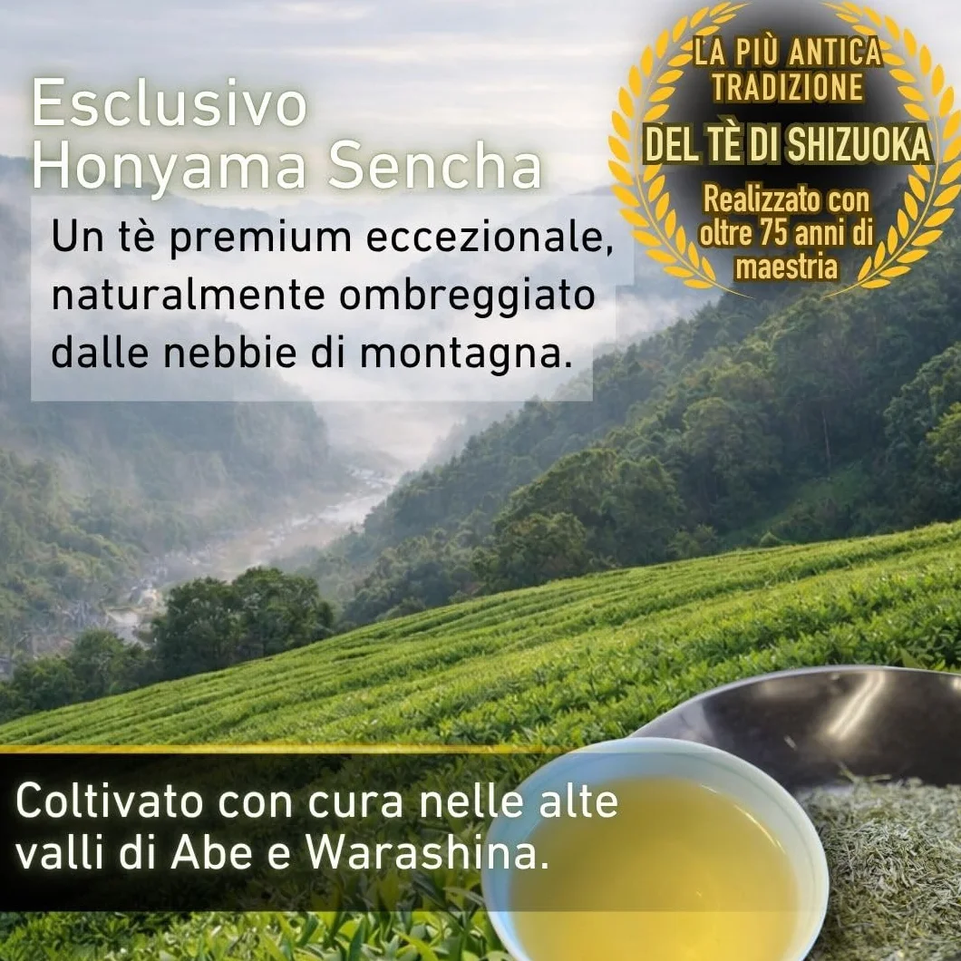Daisan Tea, Honyama Tè Verde, Tè Verde Giapponese, Tè Sencha Premium | Tè fresco raccolto, Ryoku-Cha Verde Giapponese di Shizuoka, Giappone, Novità in Europa (100g)