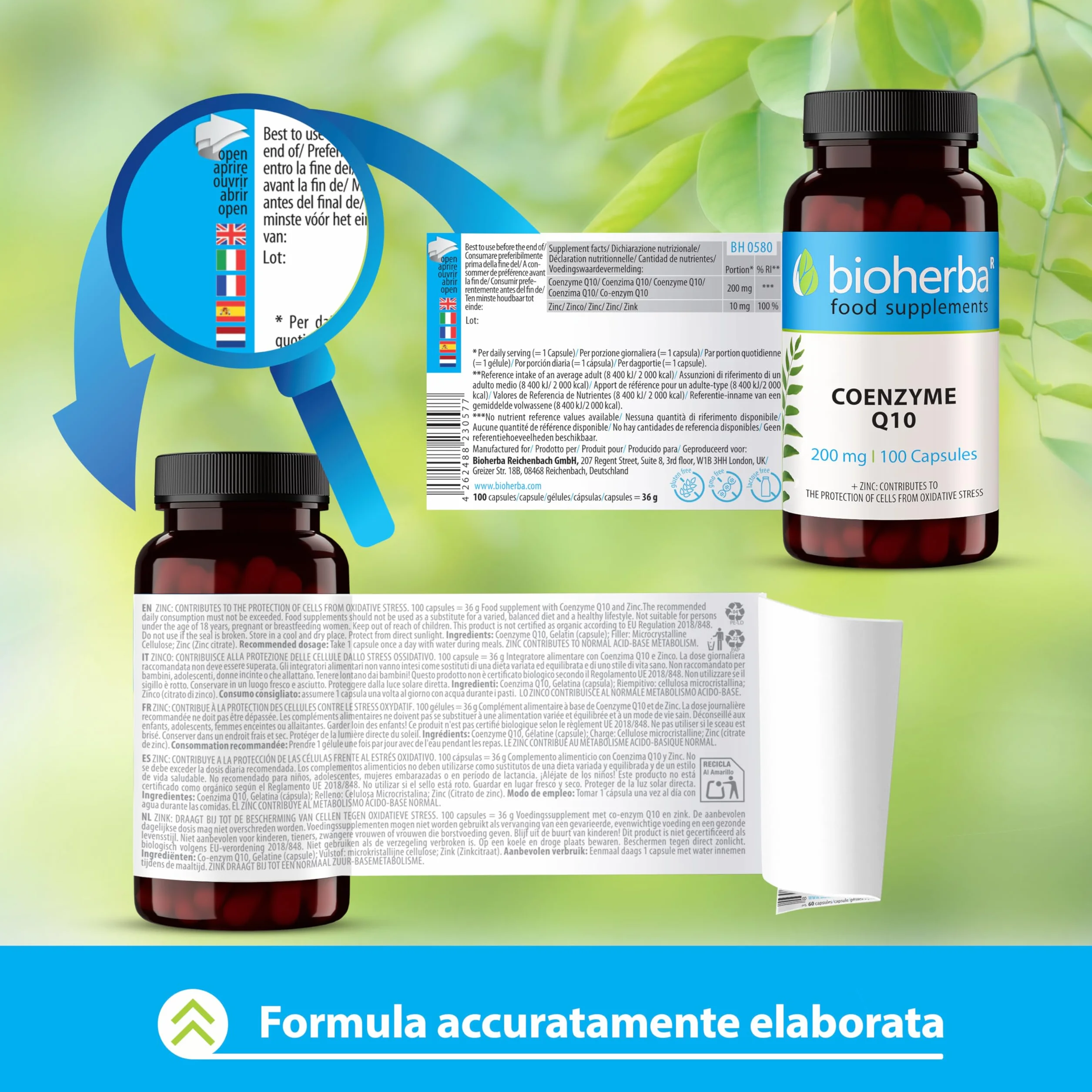 Coenzima Q10 – 100 Capsule da 200 mg | Con Zinco – Integratore Alimentare – Bioherba (1)