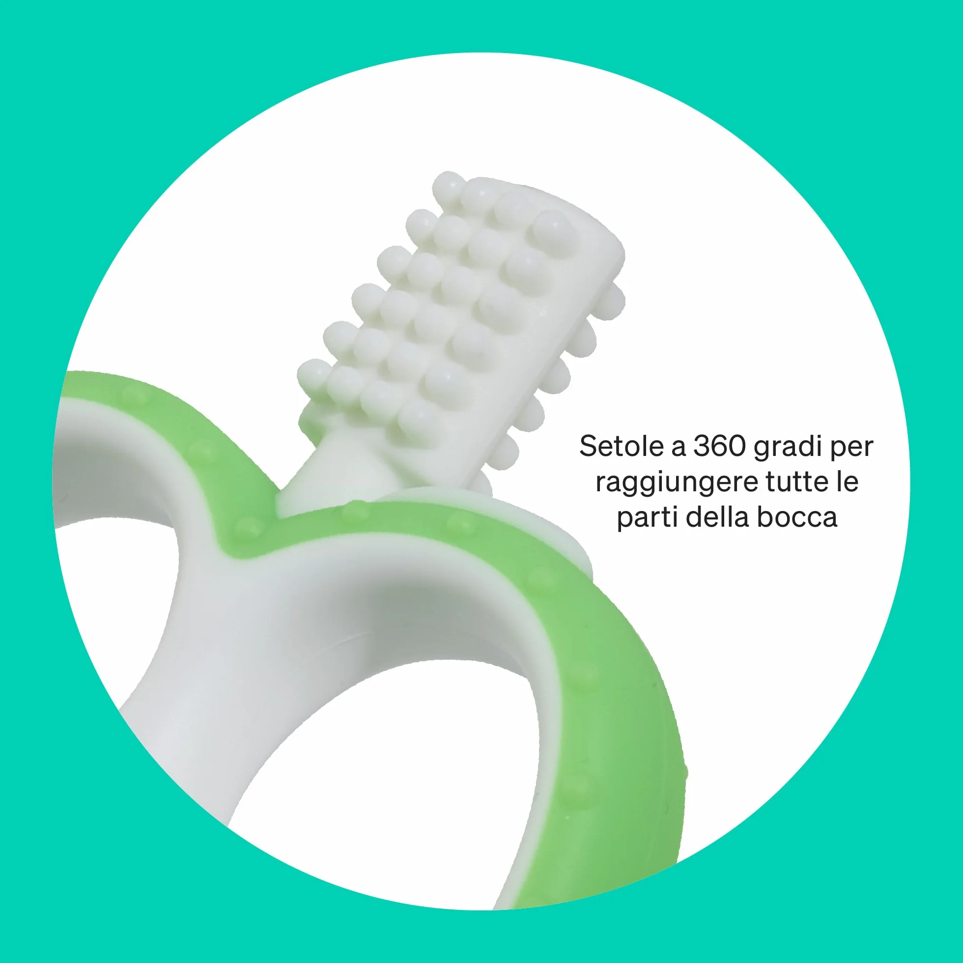Massaggia Gengive Neonati Di Love Noobs, 4+ Mesi, Senza BPA, Giochi Dentizione Neonato, Spazzolino Da Denti Per Bambini, Giocattolo Da Mordere In Silicone, Verde