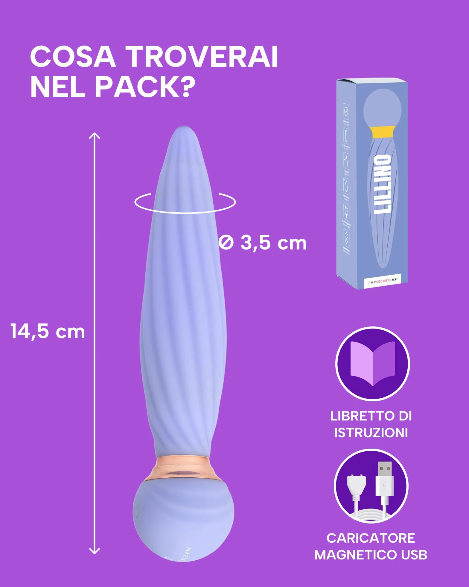 MySecretCase Vibratoreper Donna Punto G Squirting Stimolatore Clitoride Femminile Vibratoreper Donna Piccolo 7 Modalità di Vibrazione Impermeabile Vibratore Clitoride Sexytoysys Coppia