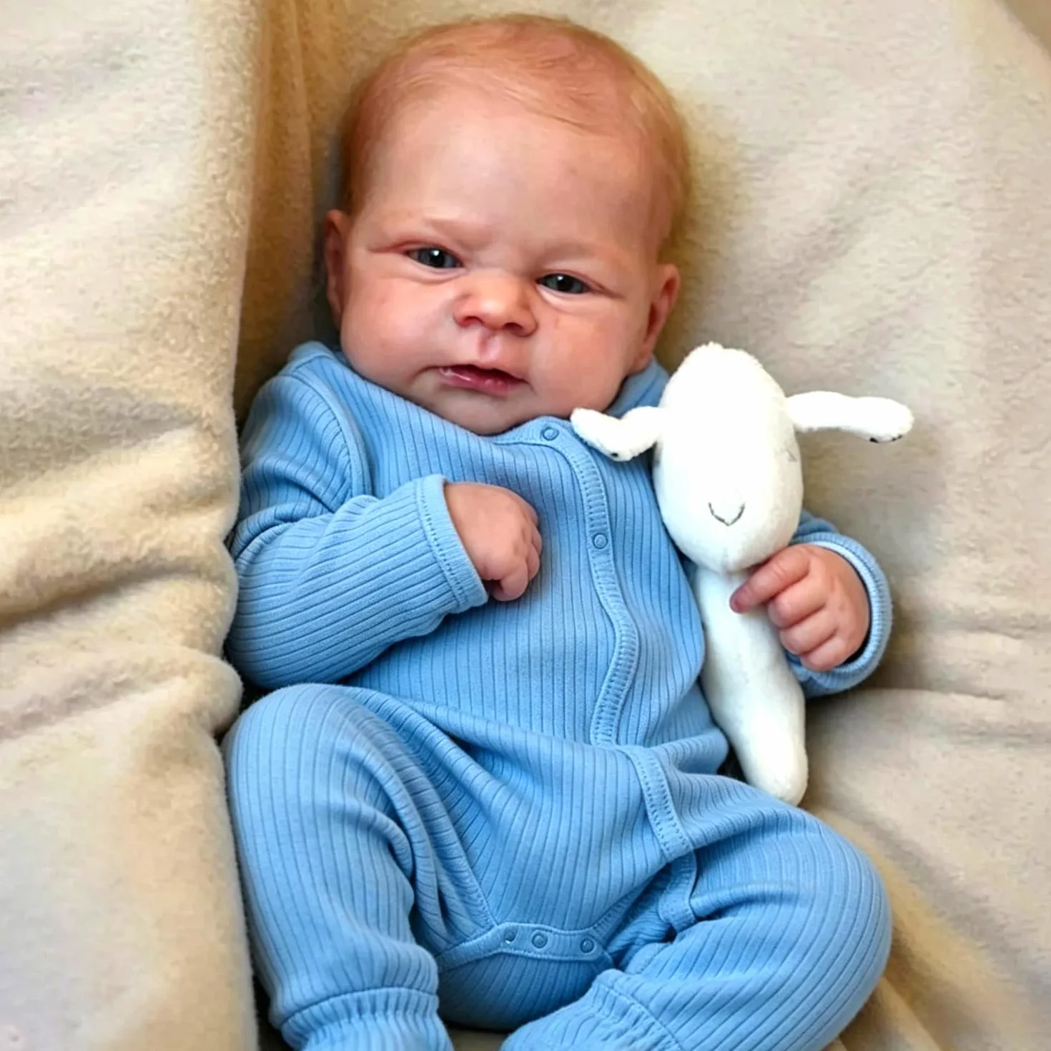 Anano Bambole Reborn Maschio Occhi Aperti 45cm Bambole Neonato Realborn Che Sembrano Vere Prematura Bambolotto Reborn Realistica Maschio Silicone Realistico Cuddle Baby Doll (Moderno)
