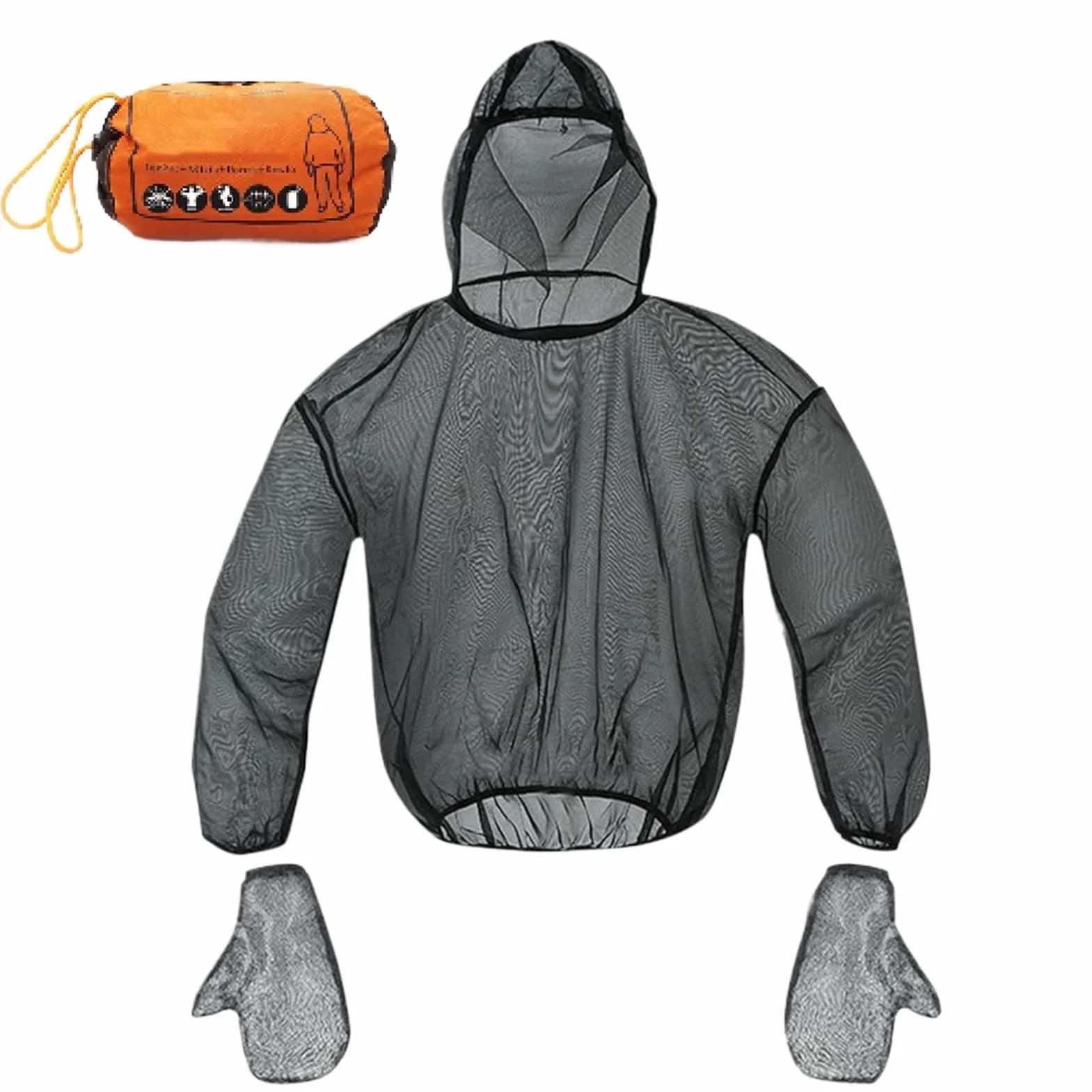 Camicia Antizanzare Tuta Fly Leggera Tessuto Traspirante Flessibile Escursioni Pesca Campeggio Outdoor
