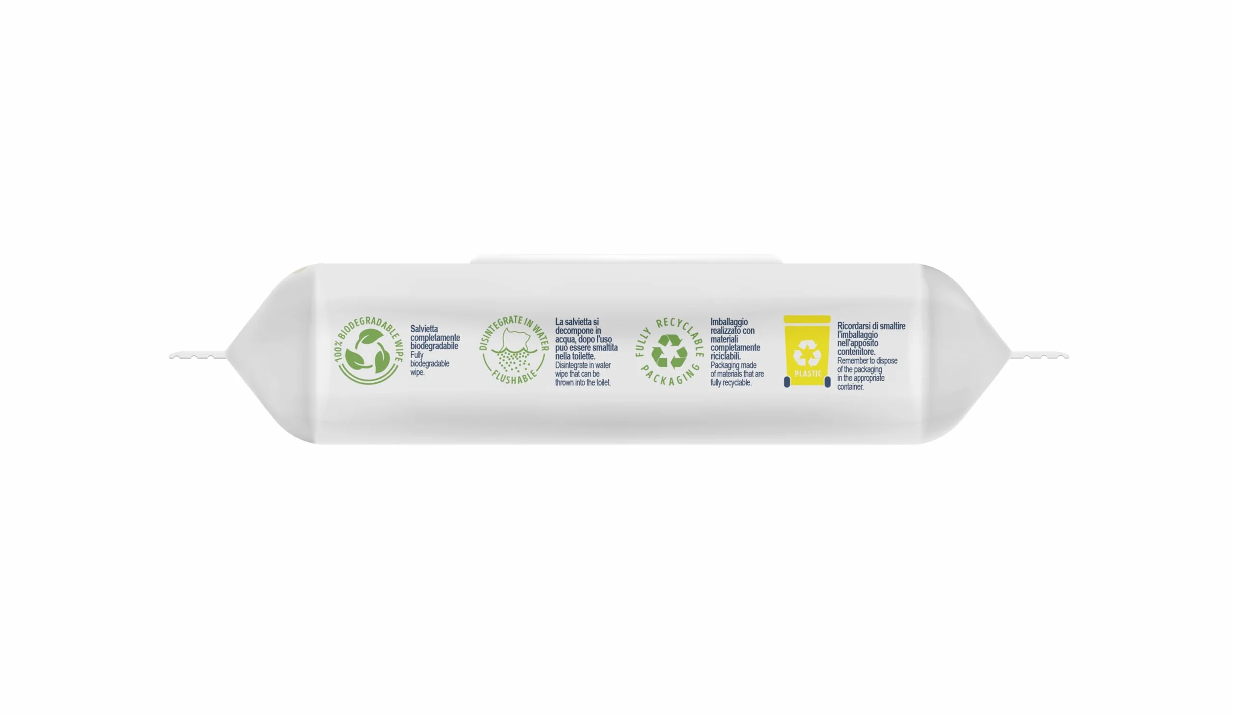 Cleanic Carta Igienica Umidificata 80 Pezzi con Estratto di Camomilla Lavabile Salviette Pulizia Intima Pelle Sensibile