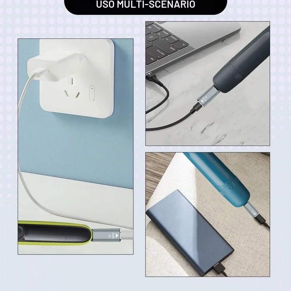 Caricabatterie USB-C Compatibile Philips OneBlade QP2734 QP2724 QP2824 QP2834 QP4631 MG5910 MG7910 MG9510