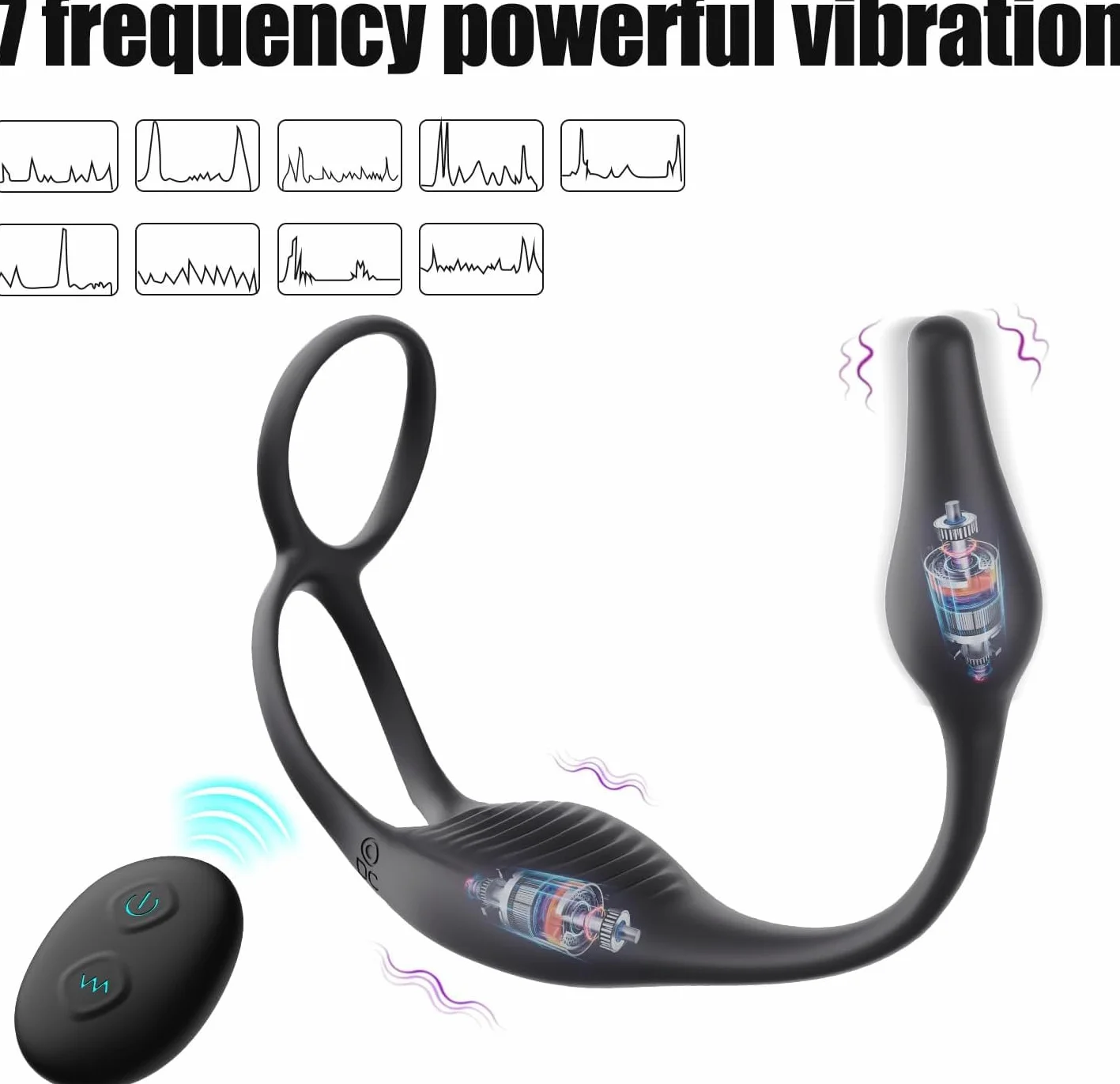 Doppio Motore Màssaggiatòre Próstatico, Silicone Vibràtóre con 7 Modalità di Vibrazione, Morbido Vibratǒri per Donna e Uomo Stimólazione Clitòridea e Puntó G Màssàggio, Ricaricabile e Impermeabile