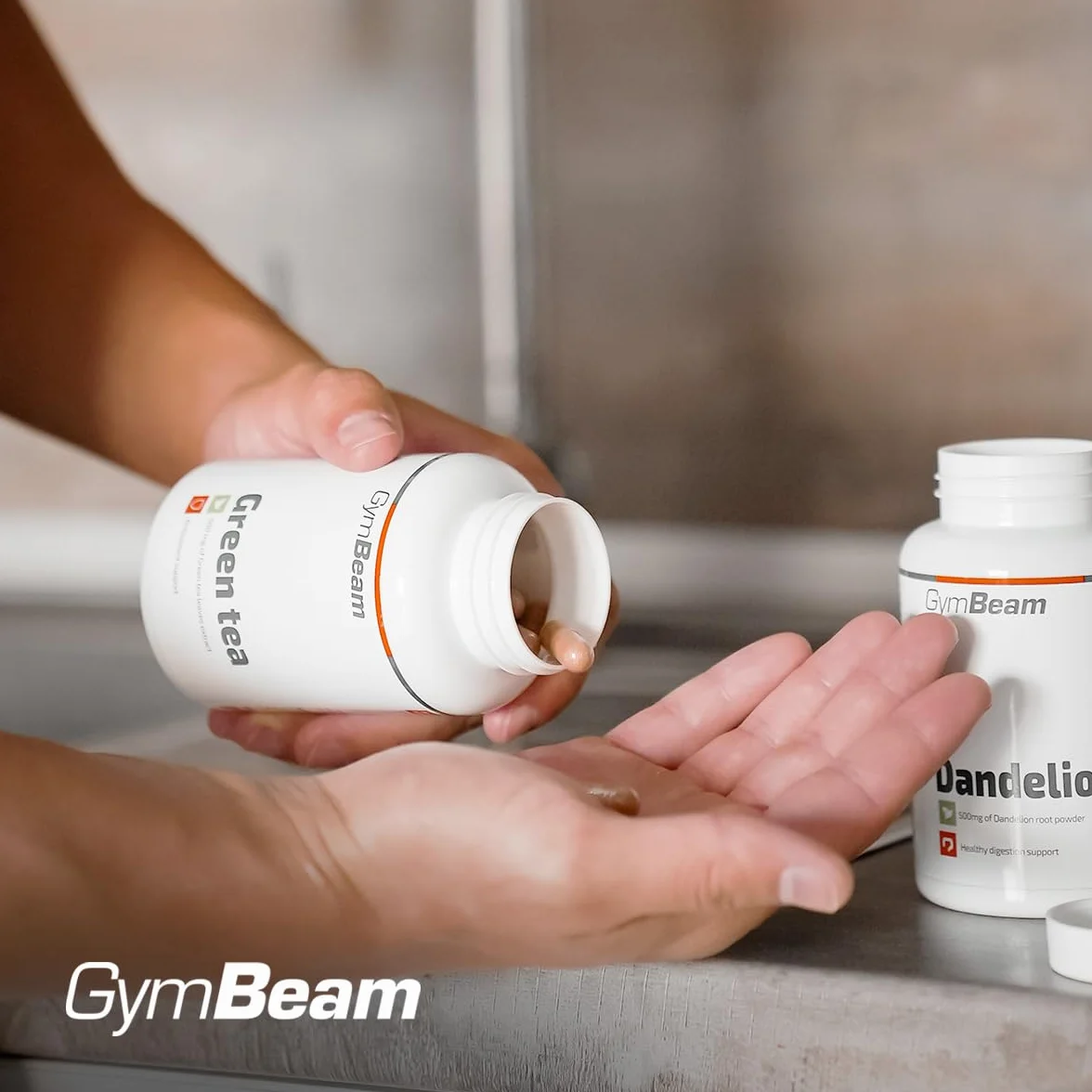 GymBeam Tè Verde - 500 mg - Integratore Naturale in Capsule con EGCG e Caffeina, Estratto 20:1 per Metabolismo, Controllo del Peso e Energia (120 cps)