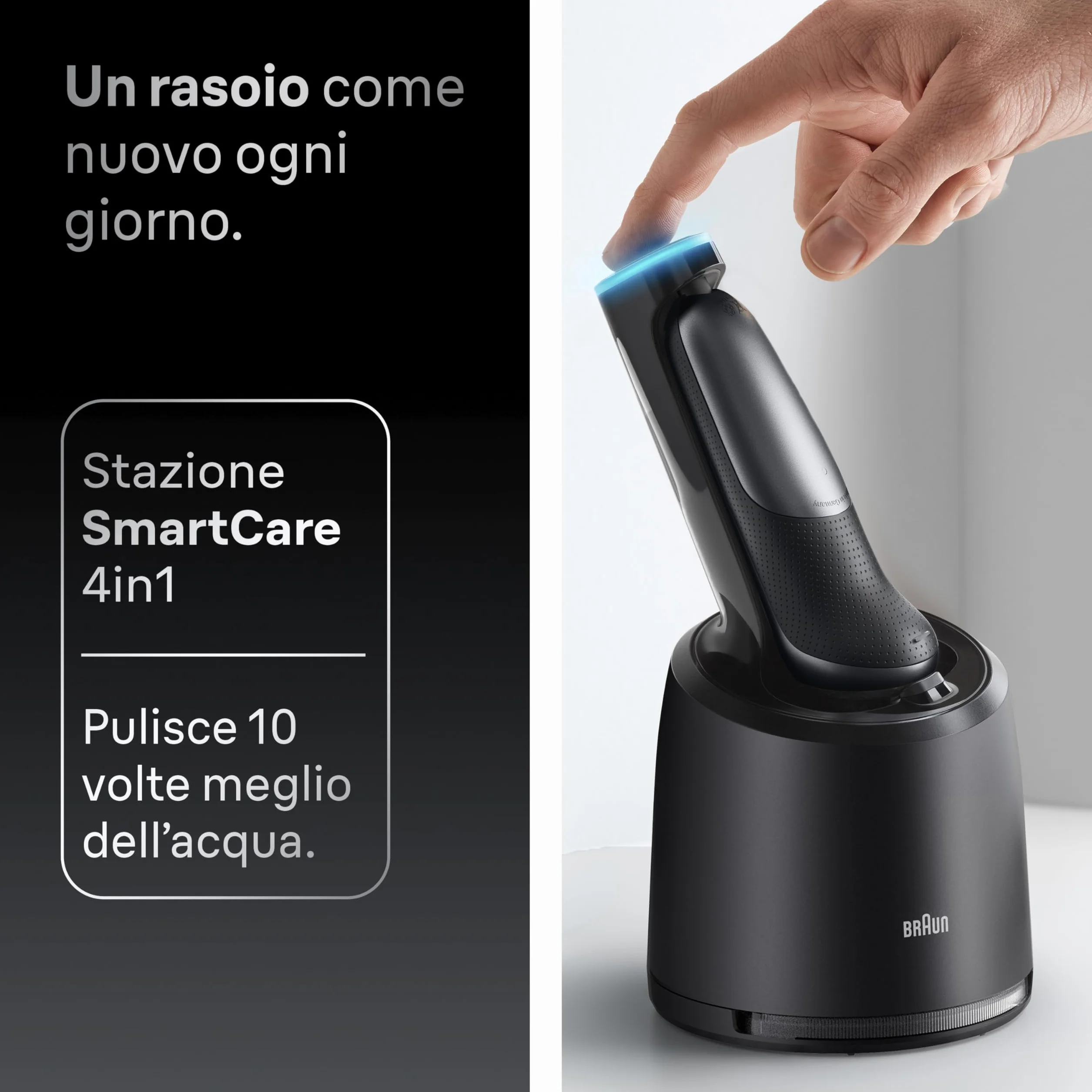 Braun Serie 7 Rasoio Elettrico Barba Wet&Dry 60 Min Smartcare 4in1 Impermeabile 72-C7200cc