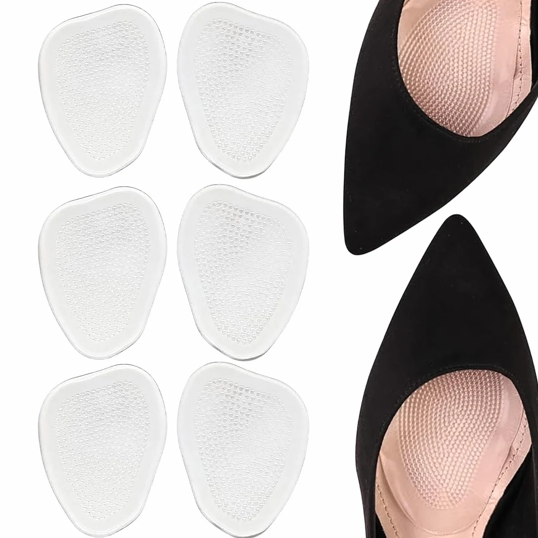Cuscinetti per Avampiede in Gel, Metatarsal Pads per Metatarsalgia, Soletta Auto-adesiva Antiscivolo per Tacchi Alti, Sollievo Dolore (Trasparente)