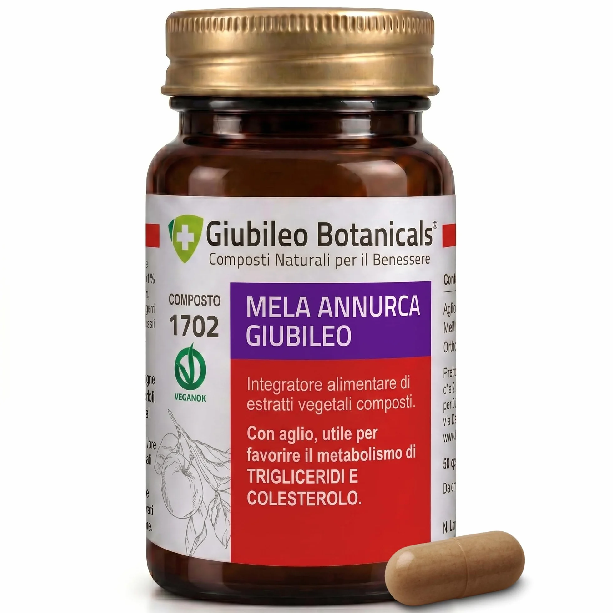 Integratore 100% naturale con MELA ANNURCA Aglio e Melograno - BENESSERE CARDIOVASCOLARE - 50 Capsule