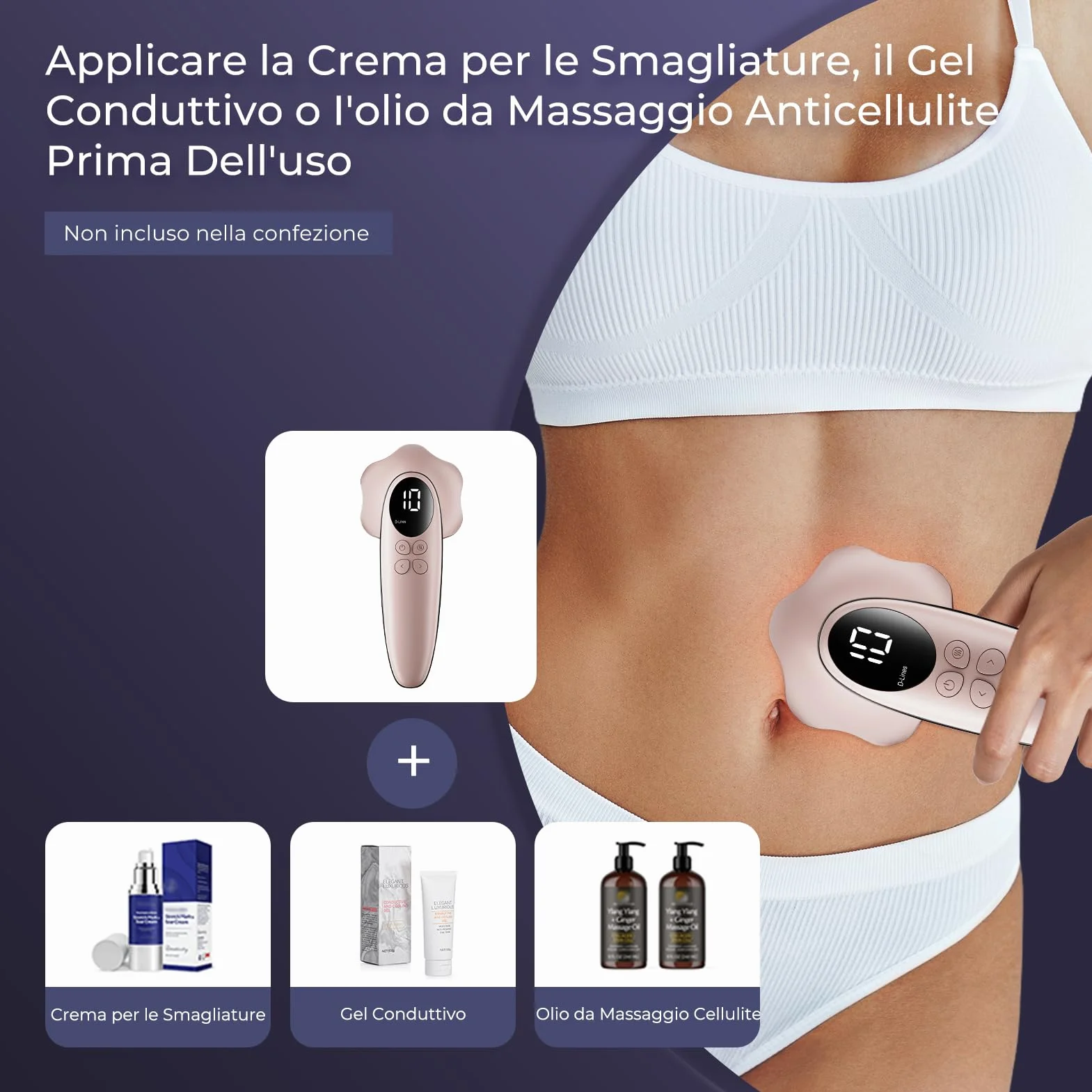 Massaggiatore Anticellulite Professionale, Efficacia Clinicamente Testata, Massaggiatore Anticellulite Elettrico per Uomini e Donne per Massaggio Vita, Addome, Glutei, Braccia, Gambe e Schiena