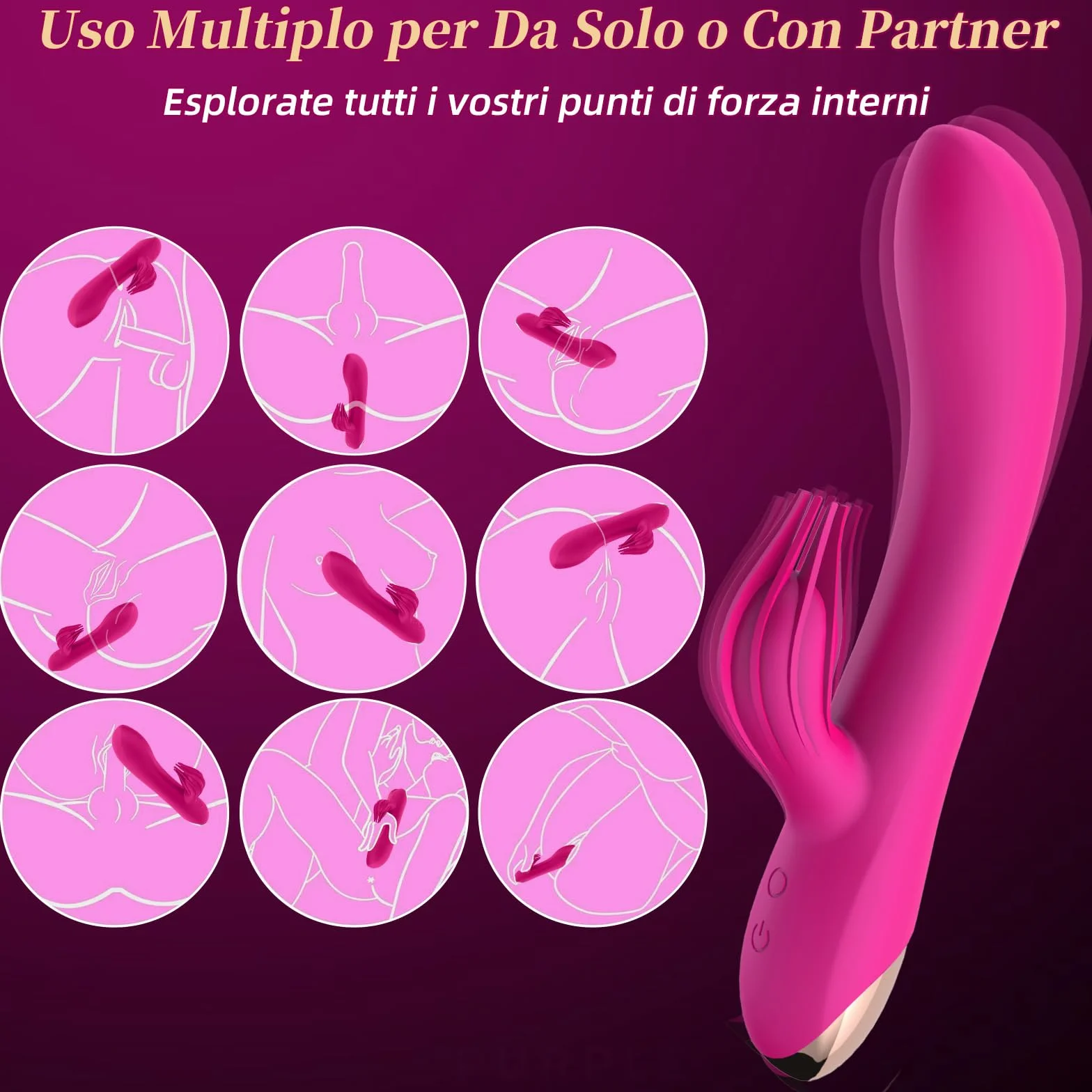 Vibratoreper Donna Professionale Clotoride Vibratore Rabbit 10 Modalità Dildo Realistico Sexytoysys Coppia Vibratoriper Donne Grandi Vibratori Clitoride Squirting Sex Toys Sessuali per Donna Pen(Rous)