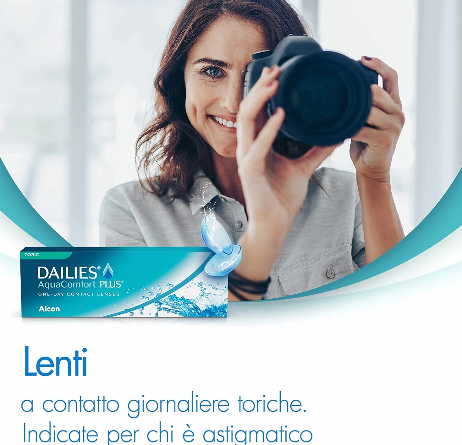 Dailies AquaComfort Plus Toric Lenti a Contatto Giornaliere 30 Lenti BC 8.8 mm DIA 14.4 mm CYL -0.75 Asse 10 -2.5 Diopt