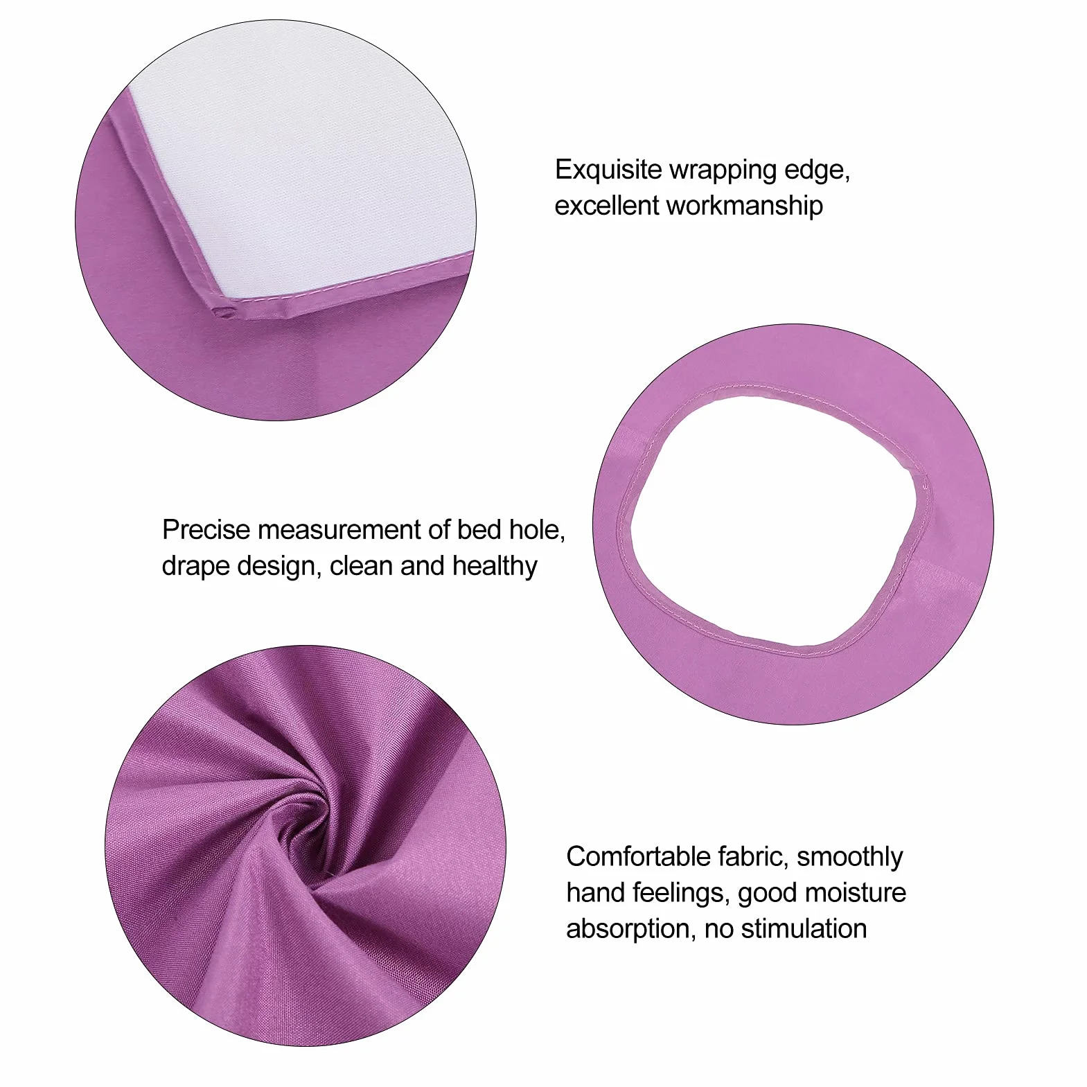 Copri Lettino Massaggio 200x115 Cm Impermeabile Resistente All'olio con Foro Viso Viola