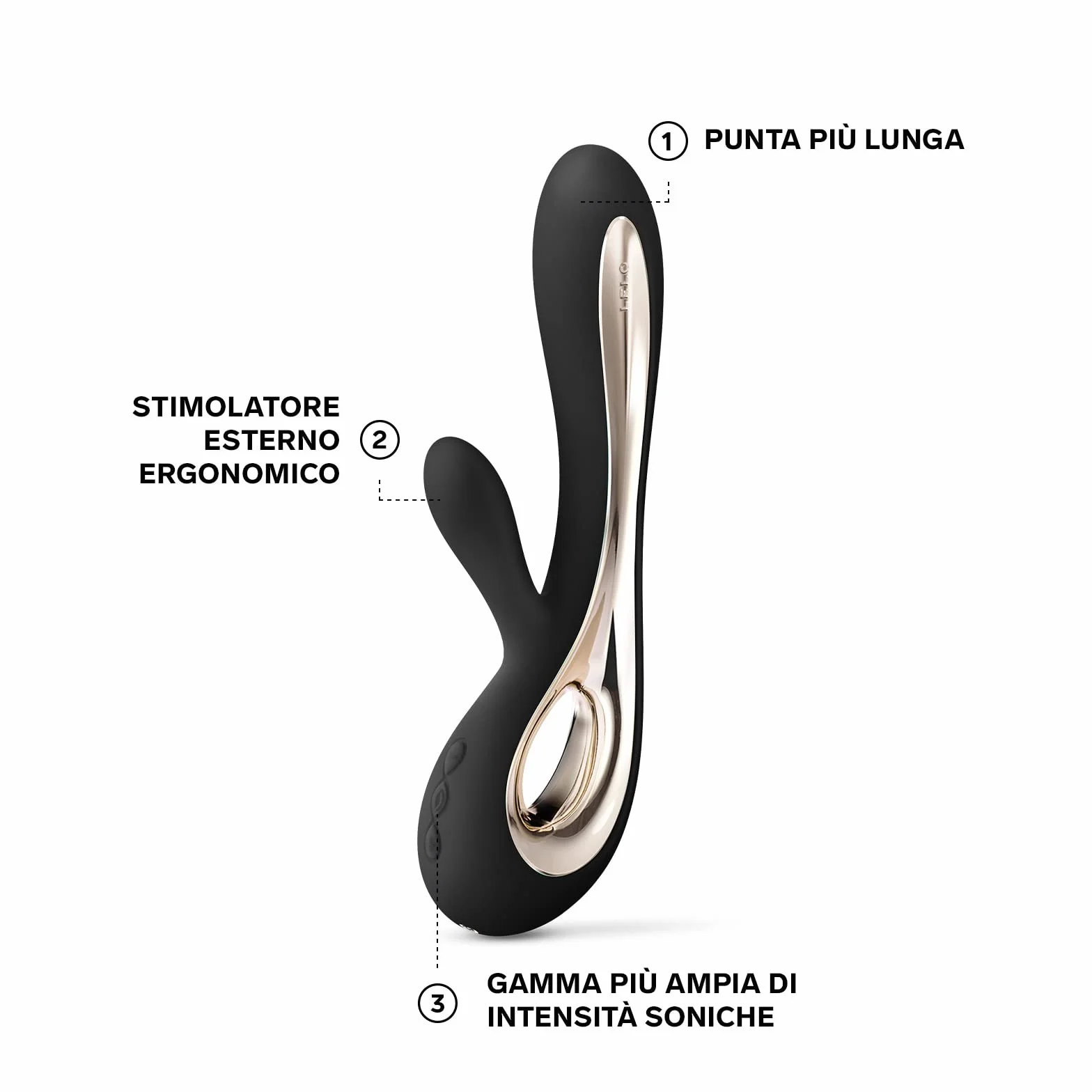 LELO SORAYA 2 Vibratore Rabbit per il Punto G e il Clitoride, Impermeabile e Wireless, Vibratore Donna con Stimolatore Clitorideo Femminile, Sex Toys per Donne, Vibratori Femminili, Black