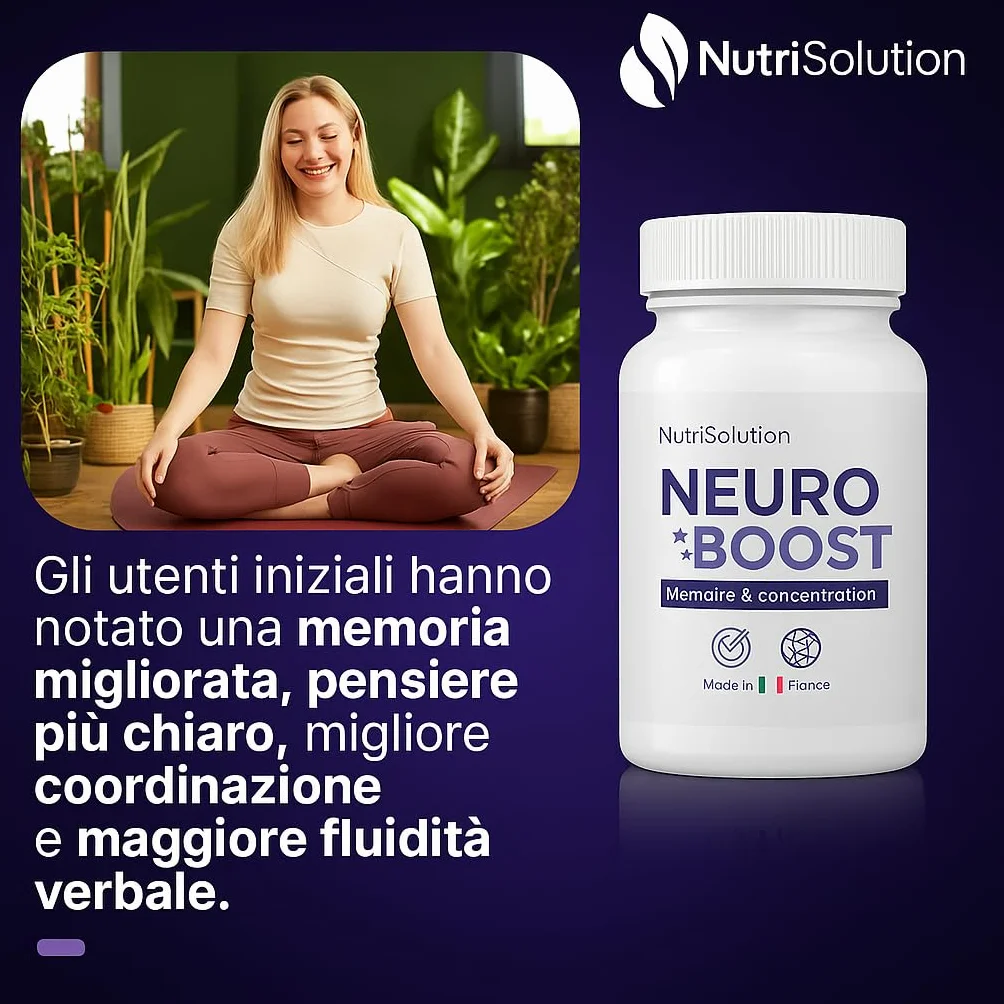 NeuroBoost Integratore Supporto Cognitivo Ginkgo Biloba Vitamina B12 60 Capsule Vegane